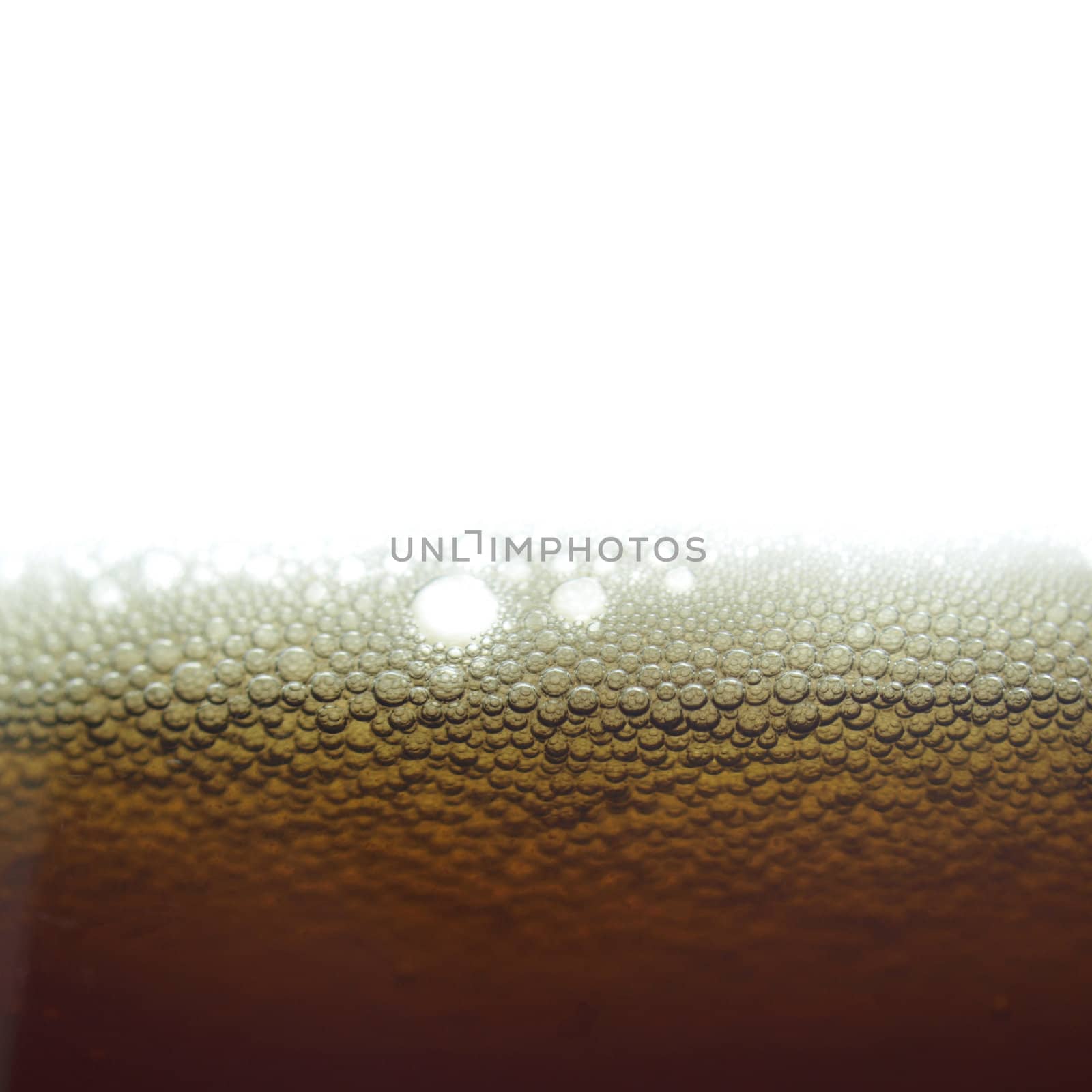 Beer foam in a glass, with copy space