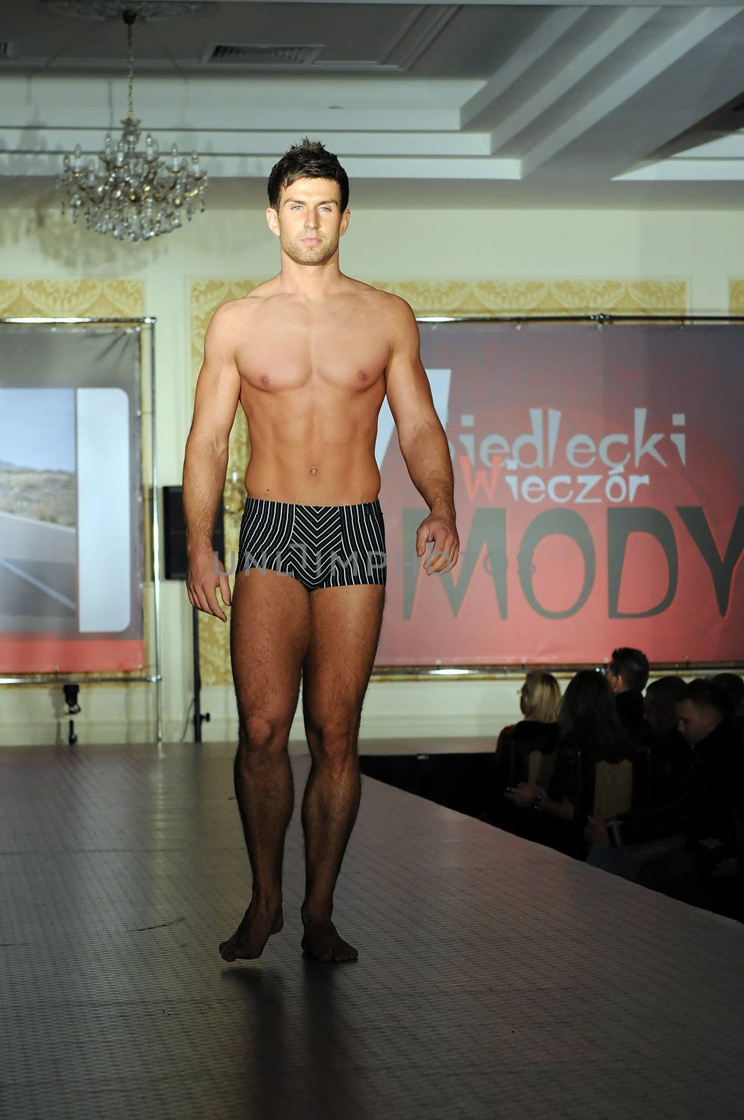 SIEDLCE, POLAND - NOVEMBER 19: model showcasing designs from Triumph collection walks the catwalk at the Siedlce Fashion Evening on November 19, 2010 in Siedlce, Poland