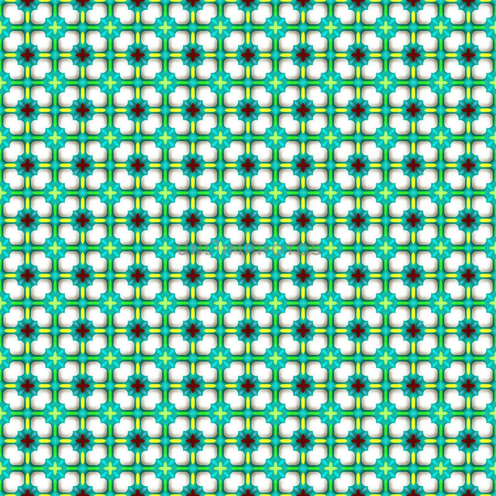seamless texture of abstracted little green flowers on a maze