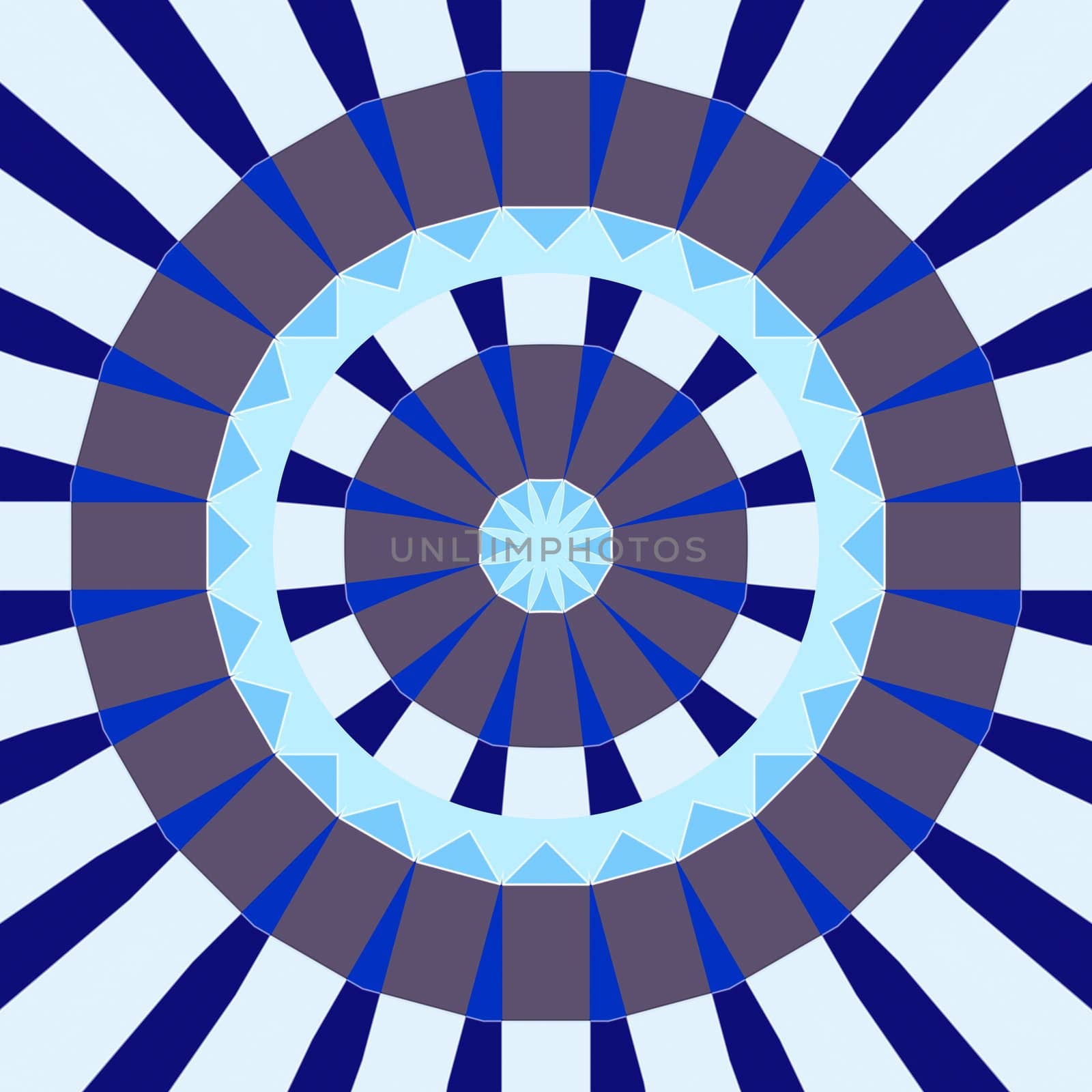 mandala like pattern of blue and grey abstract circle shapes