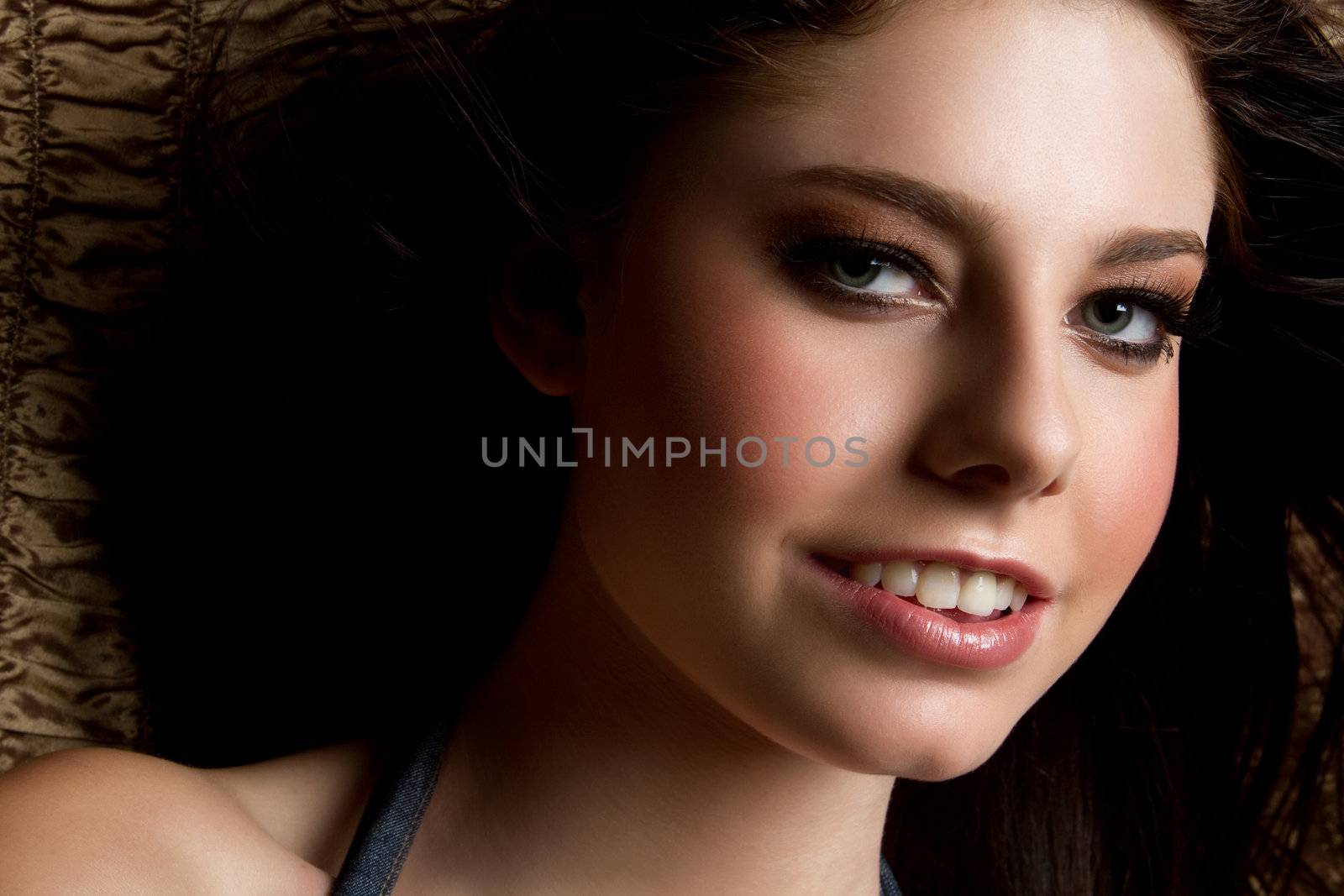 Pretty smiling teenage girl closeup