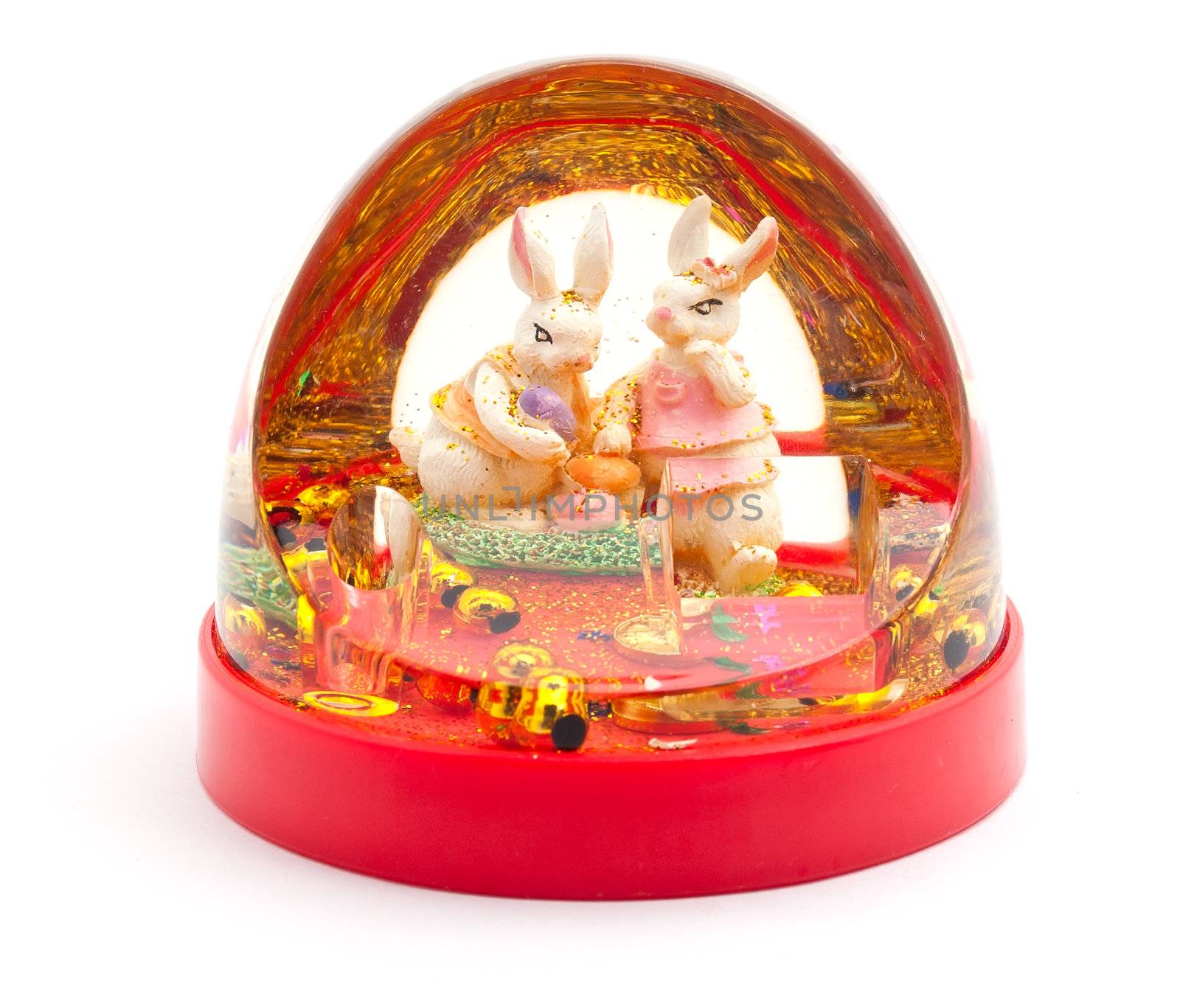 Christmas toy with two rabbits by Diversphoto