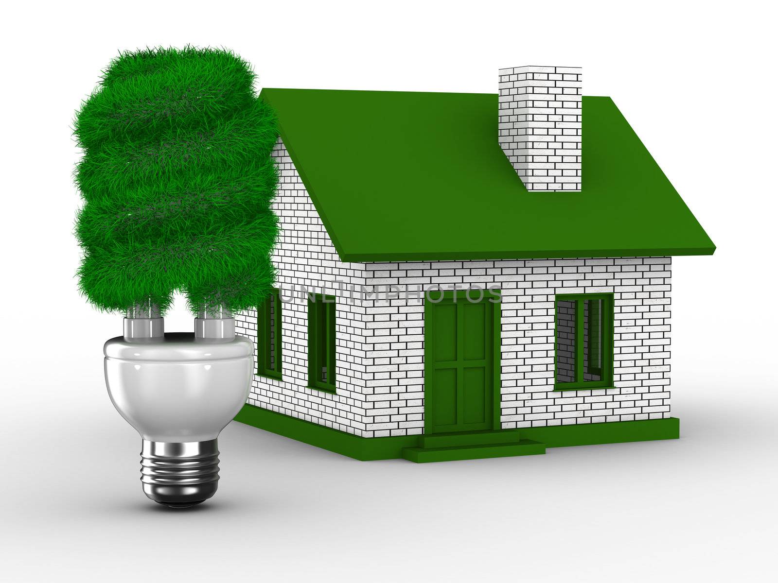 Power efficiency of house. Isolated 3D image