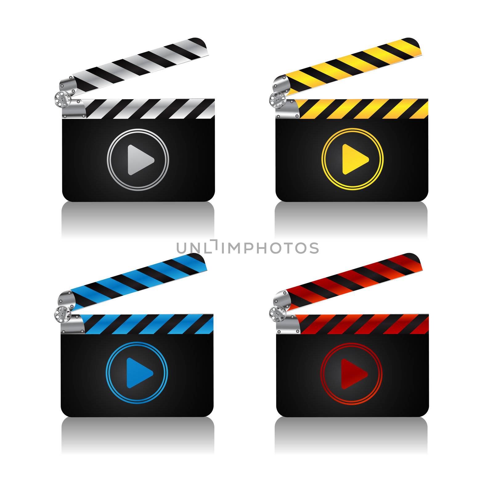 Movie clapper board icons by Lirch