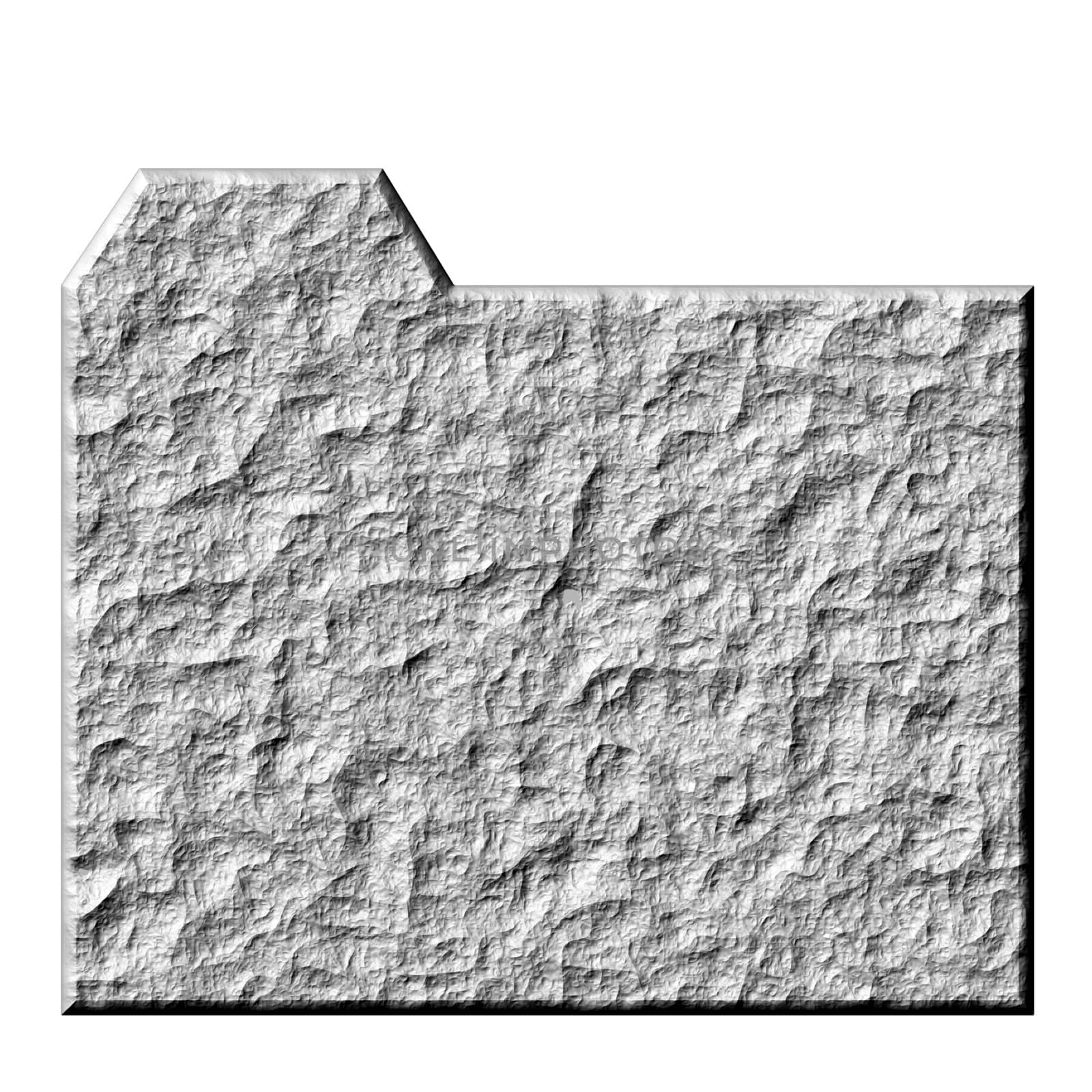 3d stone folder isolated in white