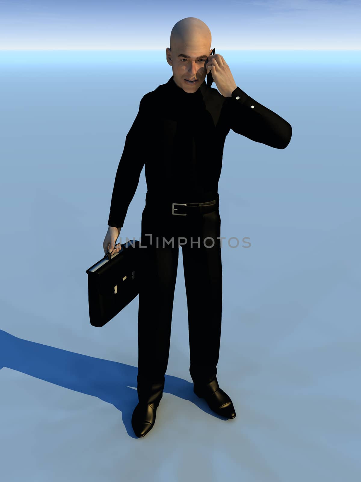 Businessmen holding a mobile phone.