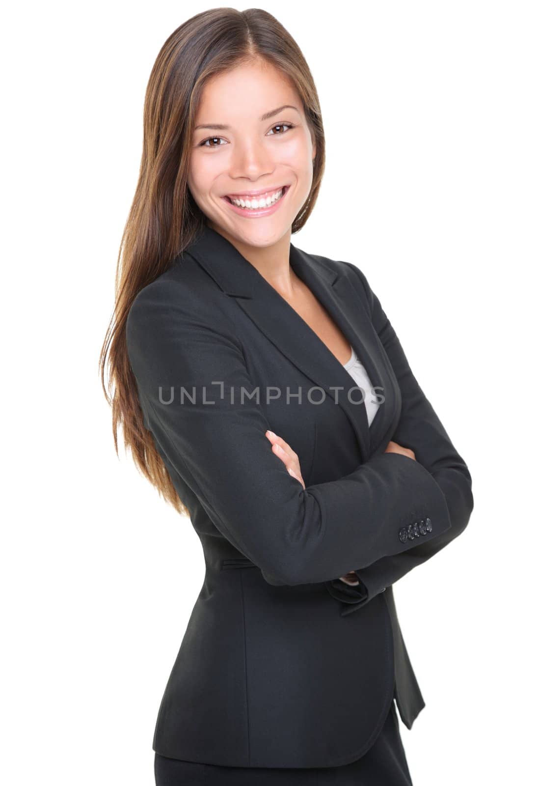 Smiling young businesswoman portrait by Maridav