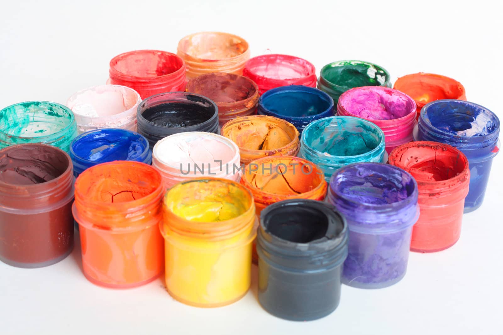 opened gouache cans