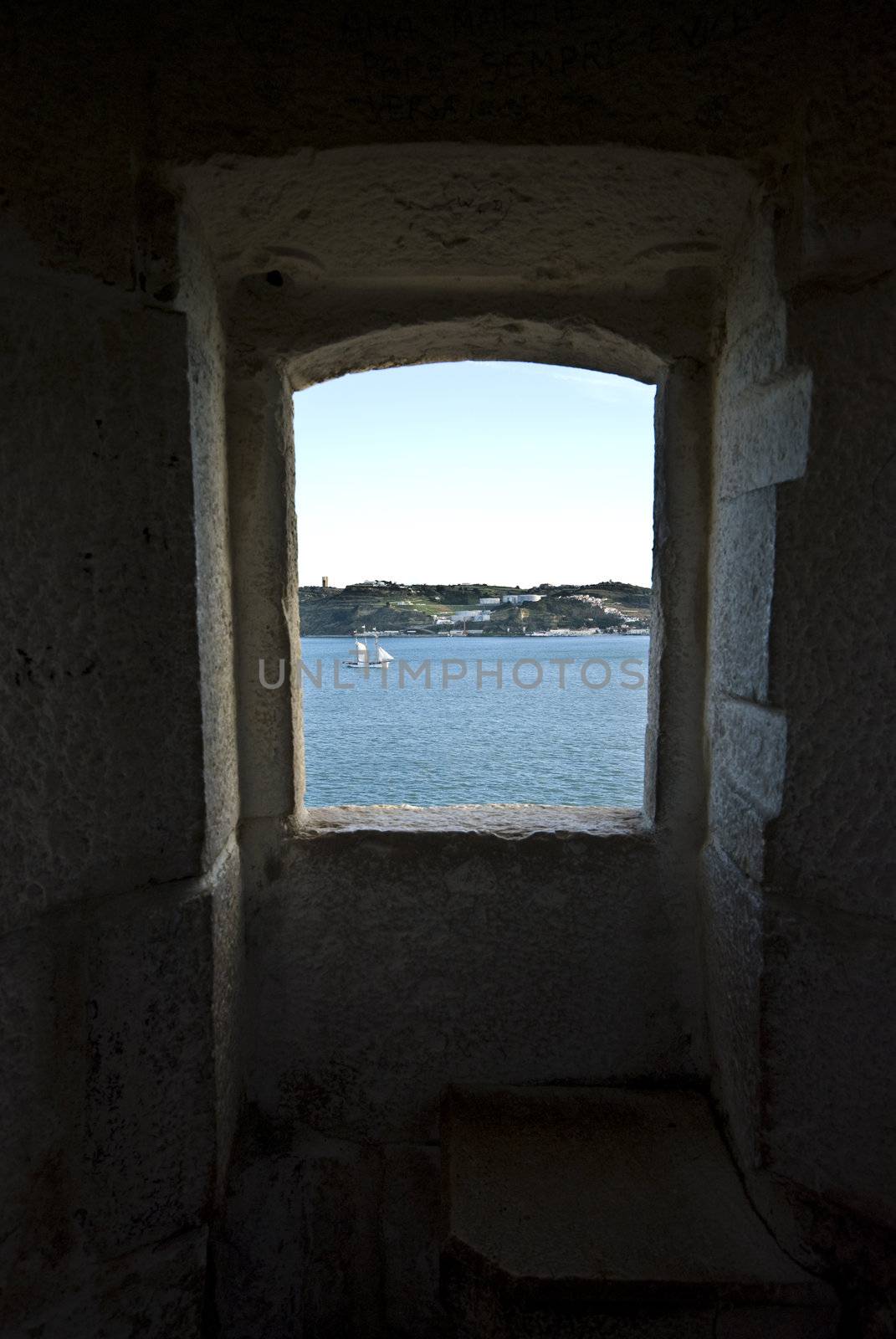 famous fortification called Torre de Belem in Lisbon