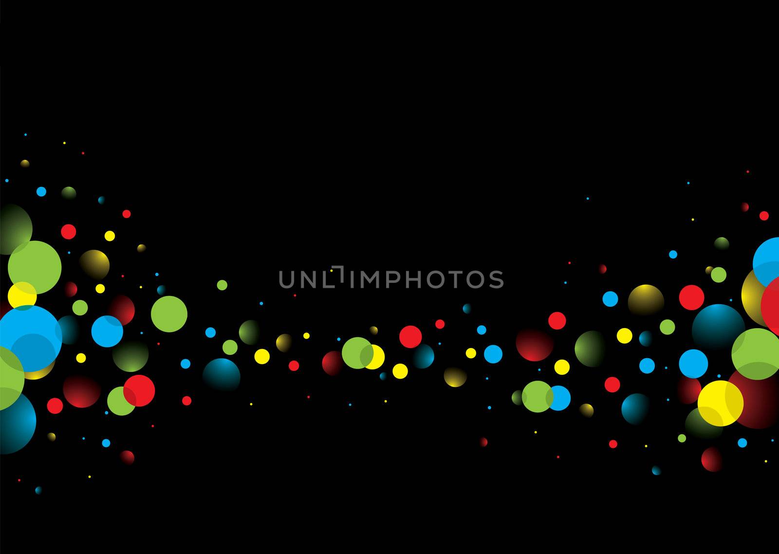 brightly colored abstract bubble background with copy space