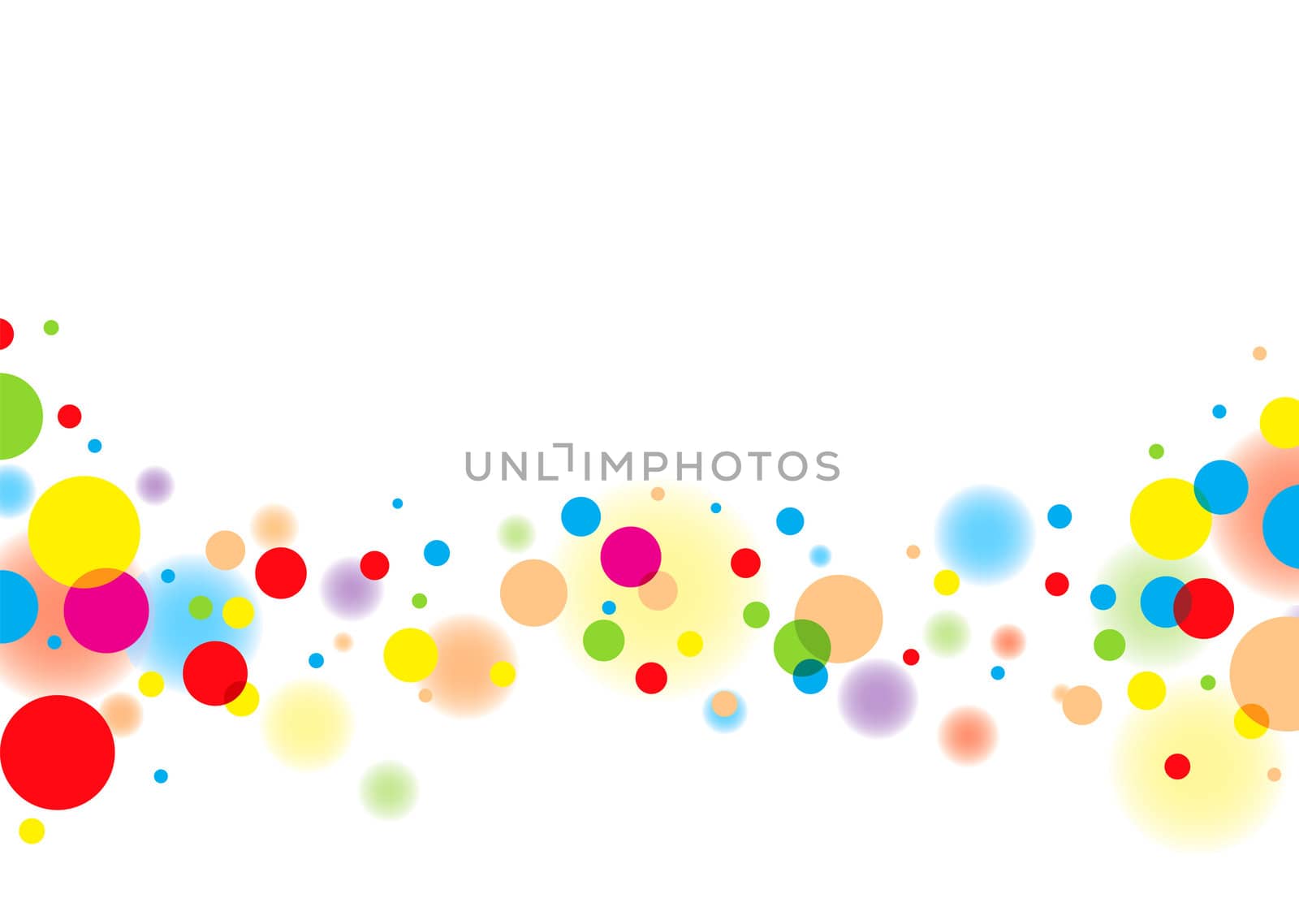 Subtle colorful bubble background with white copyspace and blur effect