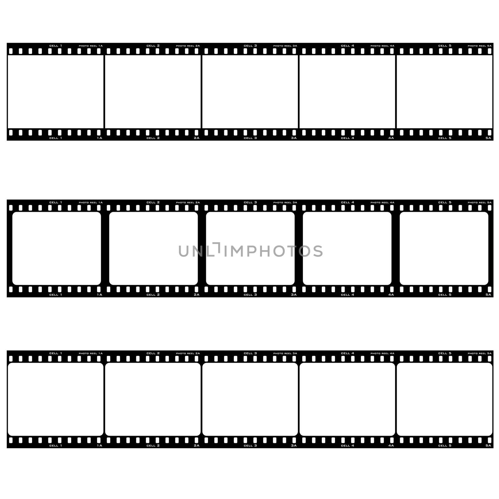Strip of three reels with room to add your own image