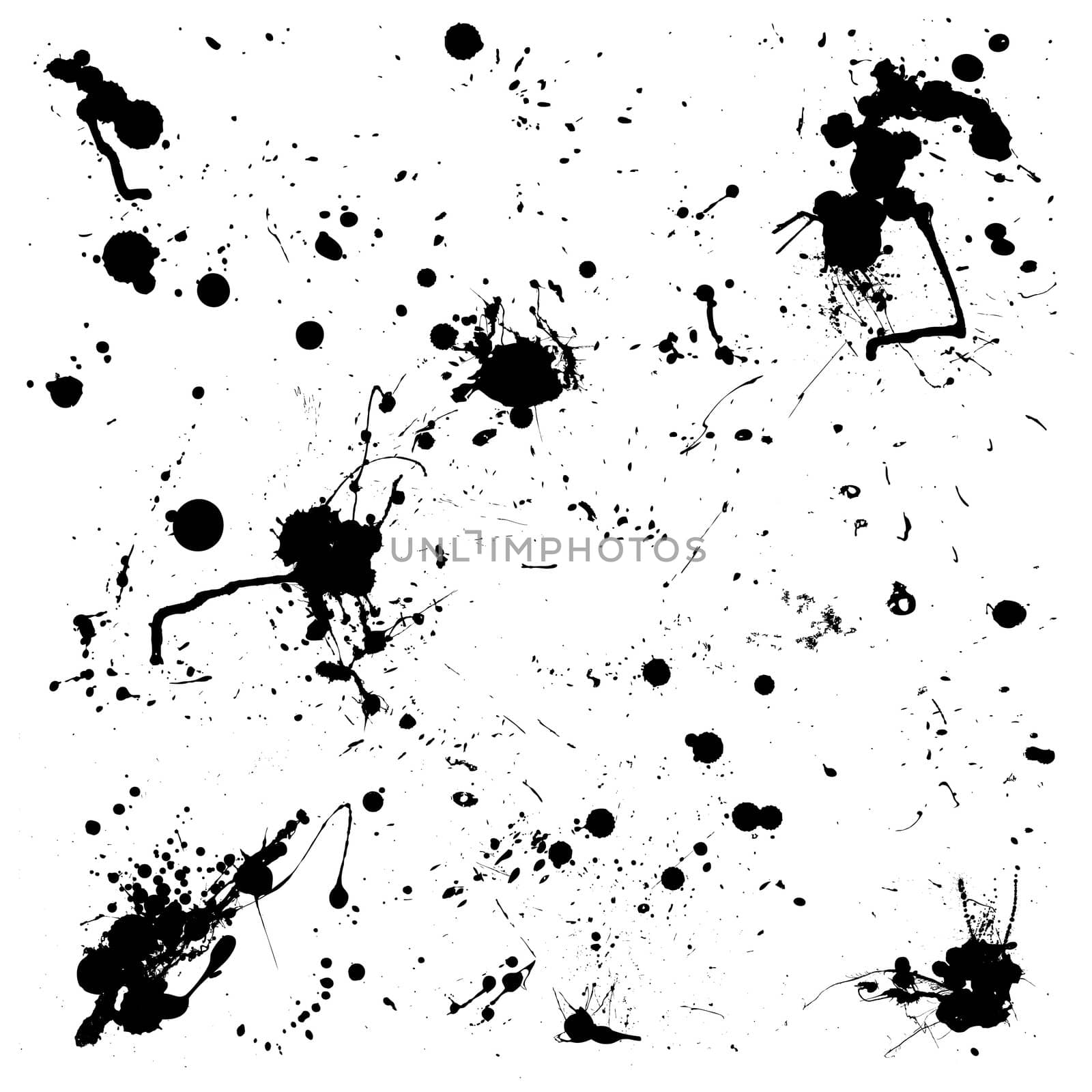 Black and white grunge ink splat abstract background