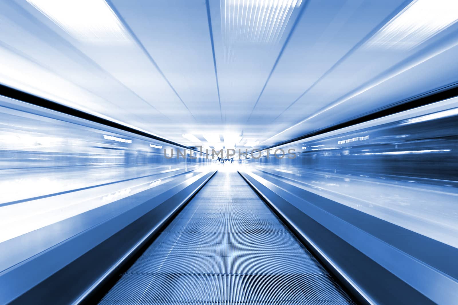 moving escalator in business center