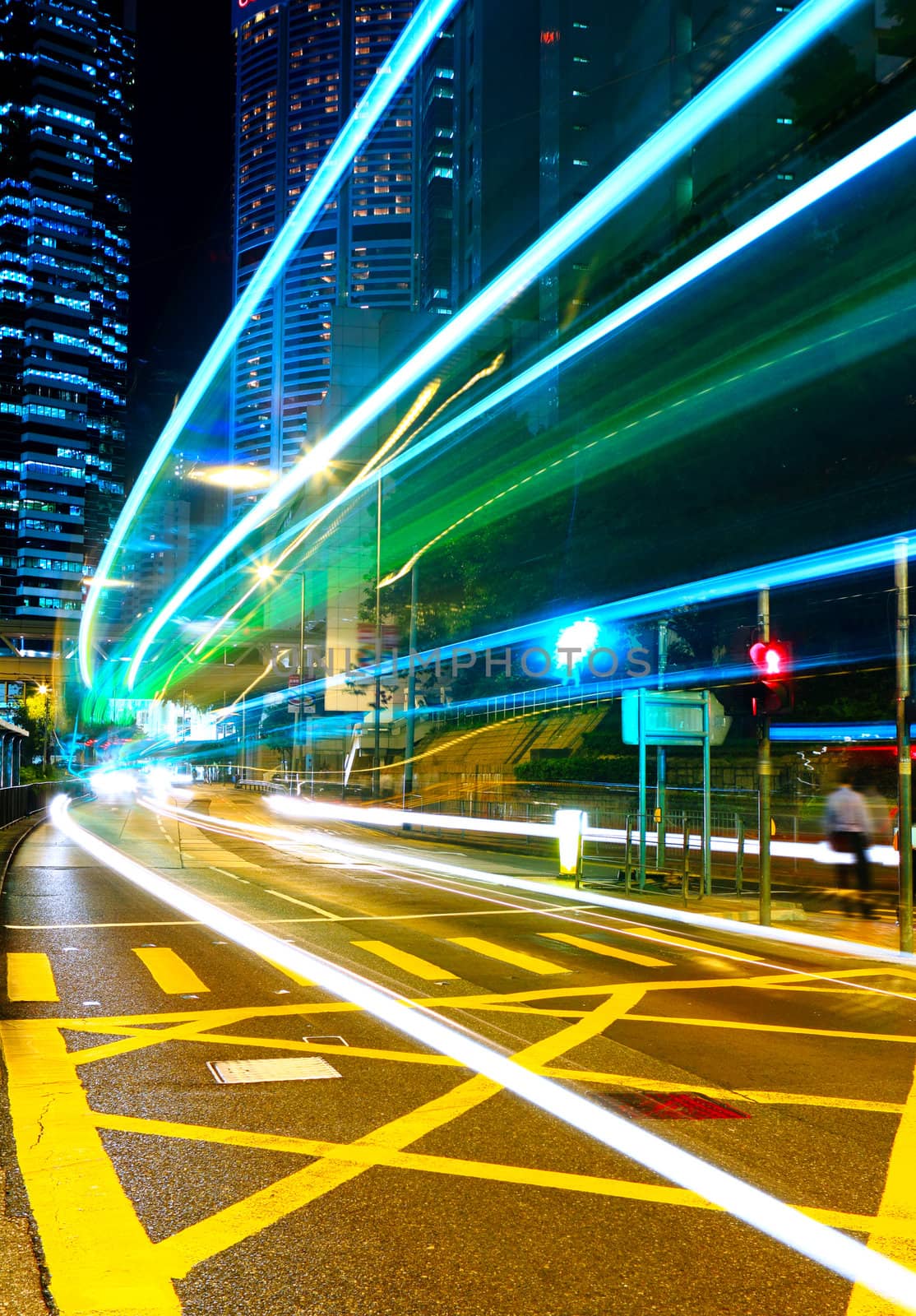 traffic in city at night