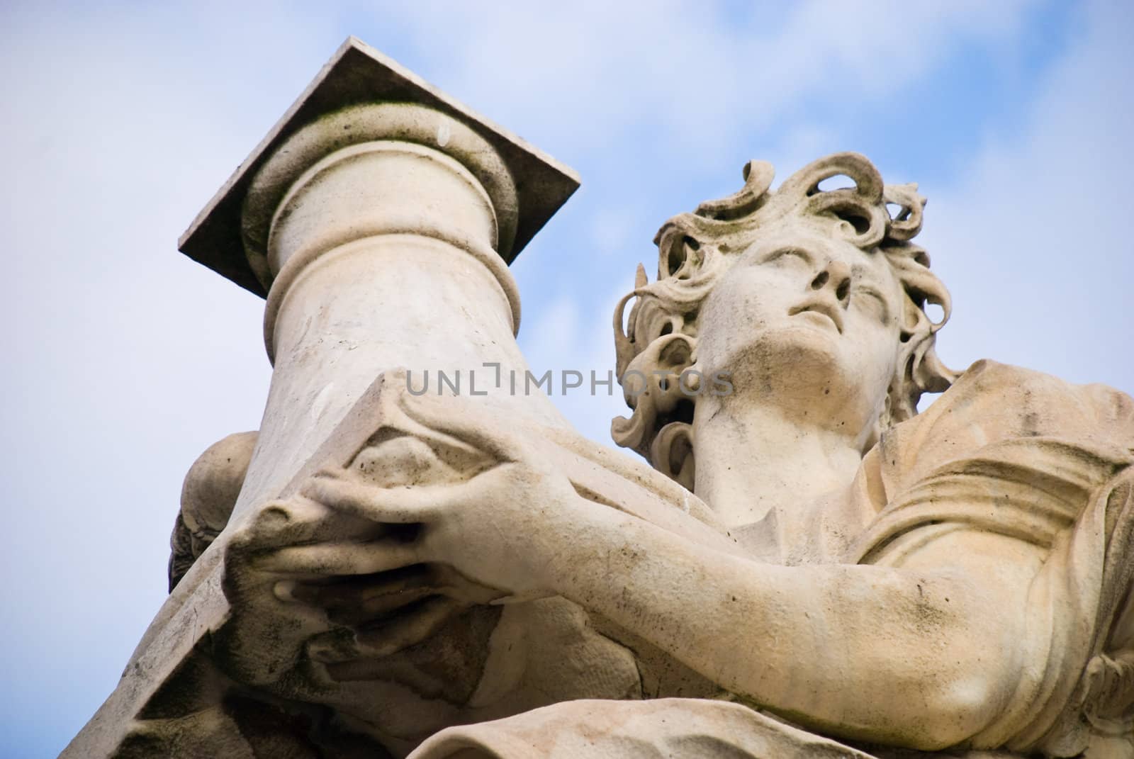 Angel with the Column (Throne). Situated on the bridge of Castel Sant'Angelo, Rome Italy. XV Century.