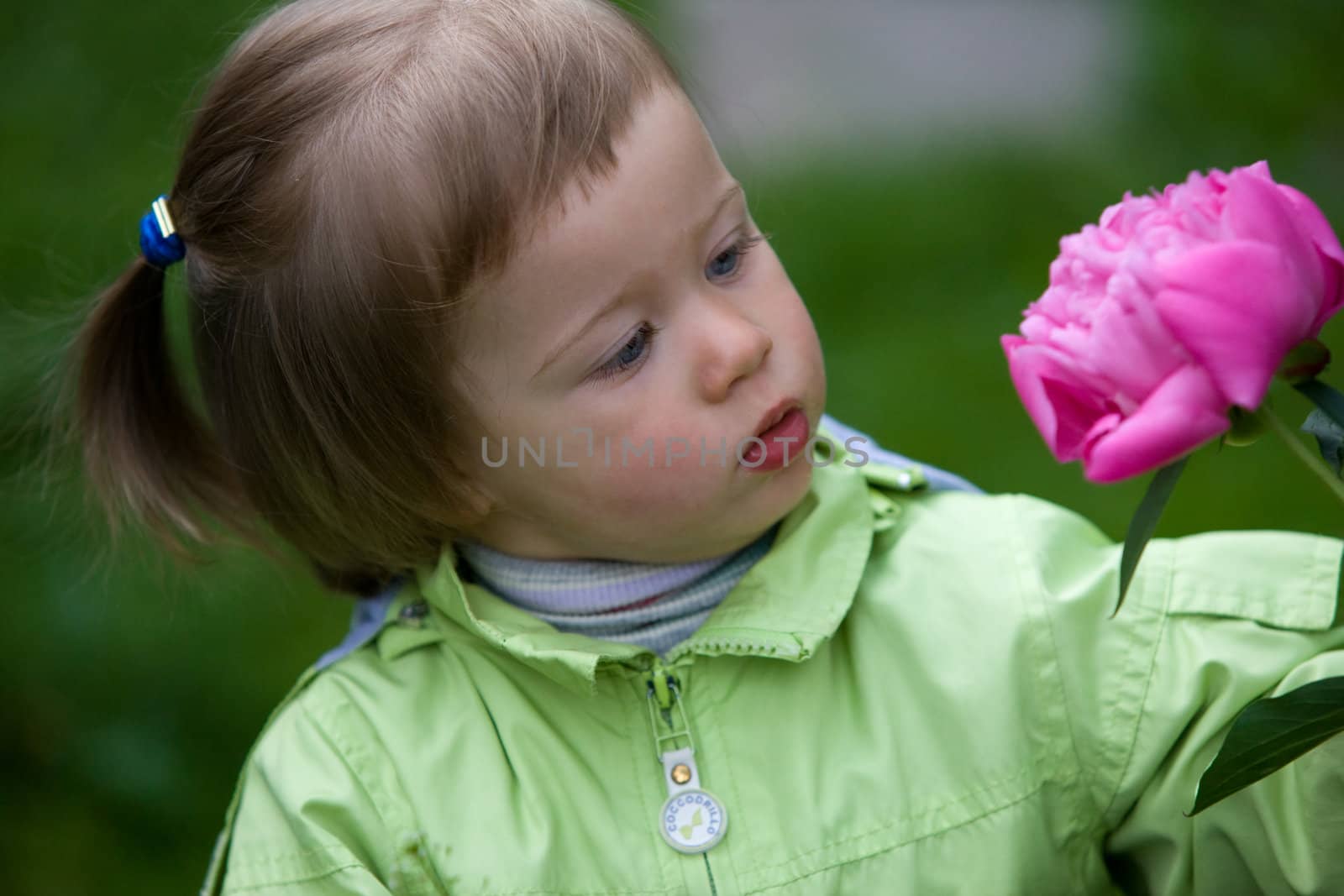 people series: little girl are smell the flower