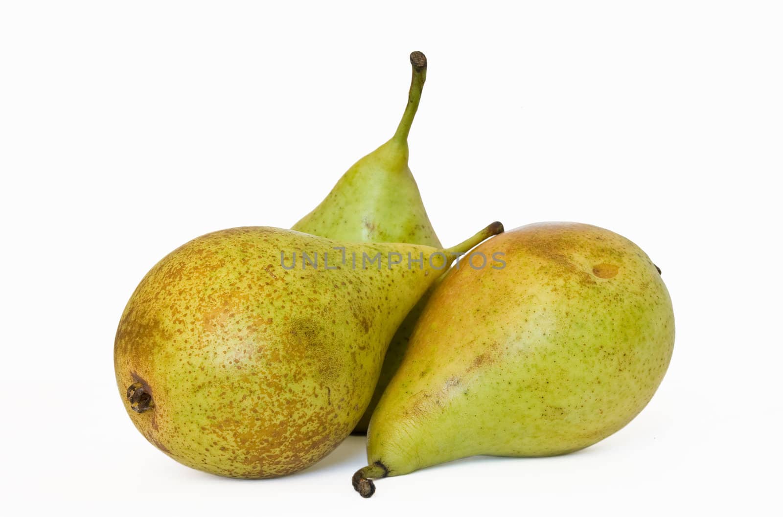 two pears isolated on white background