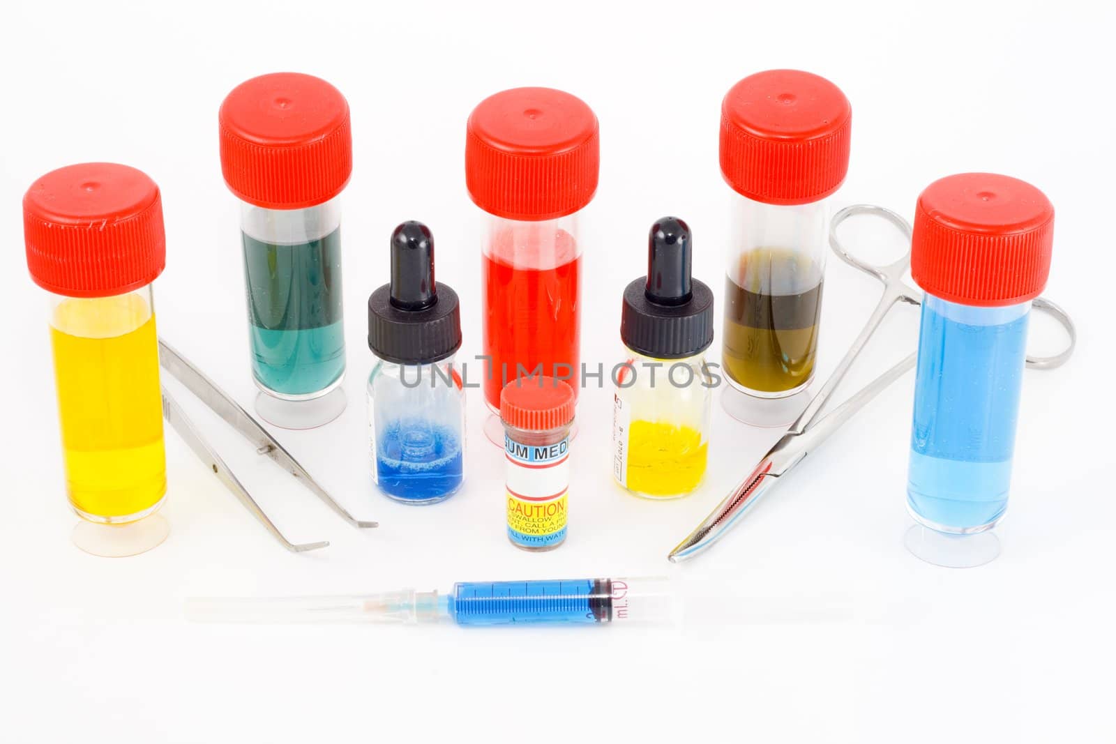 a set of test tubes and other laboratory equipment