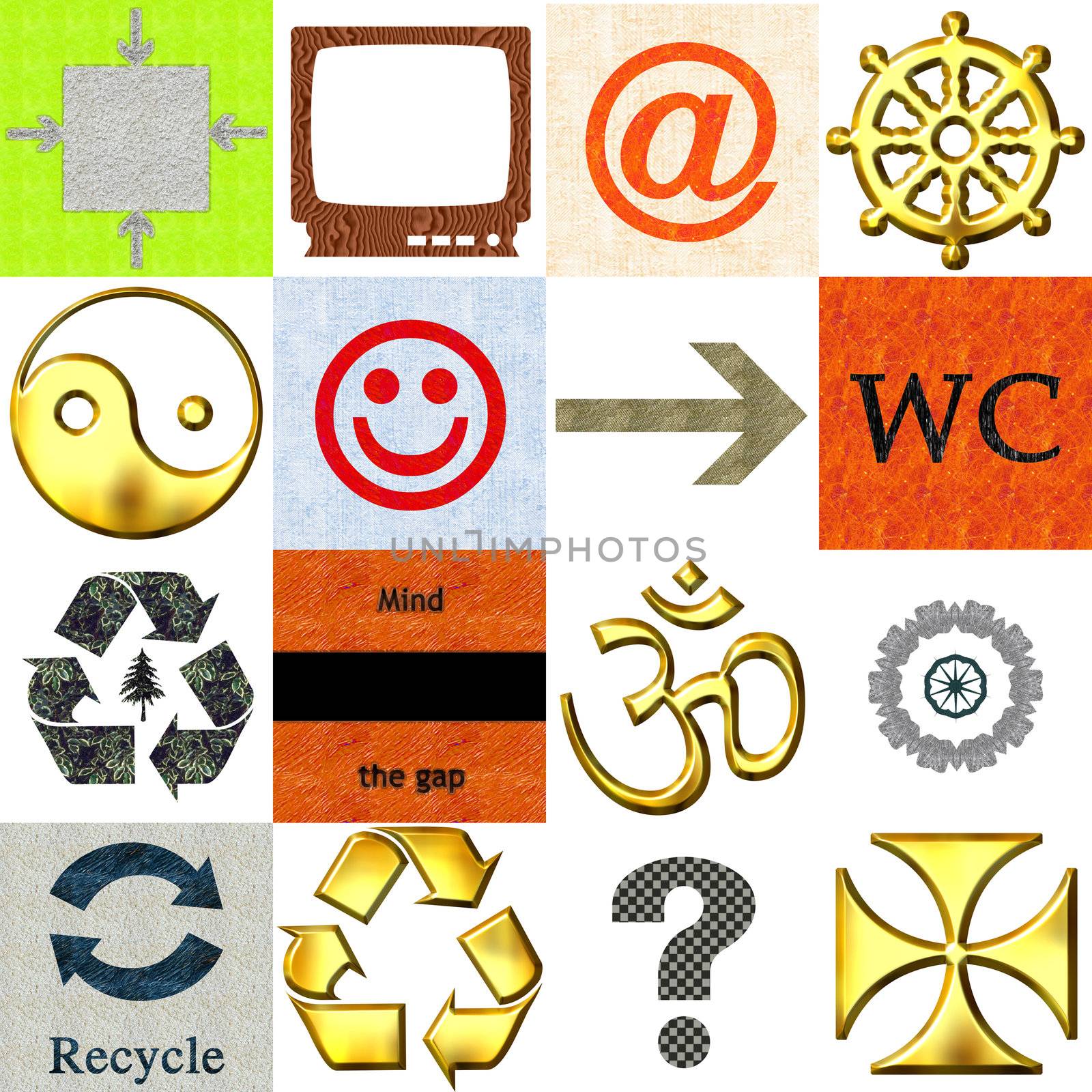 Set of 16 various icons