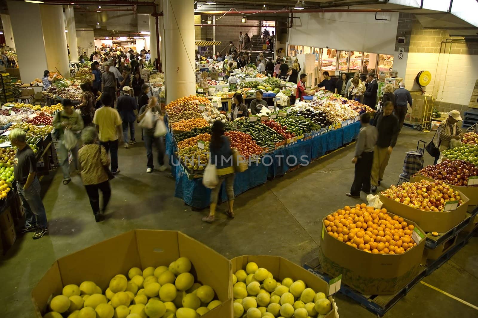 fruit asian market in central sydney, basement