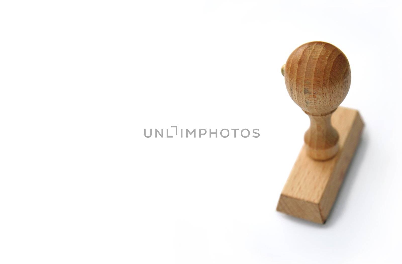 wooden stamp isolated on white background