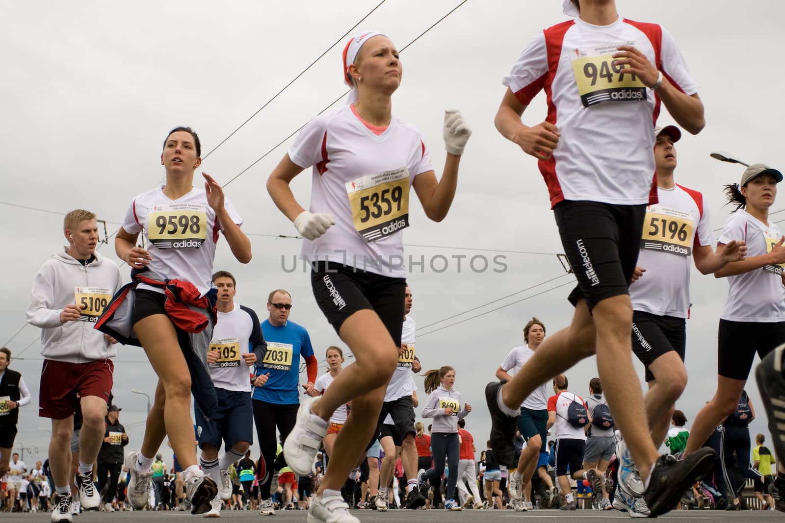 RIGA, LATVIA, MAY 17, 2009: Marathon runners start the Riga International Marathon on May 17