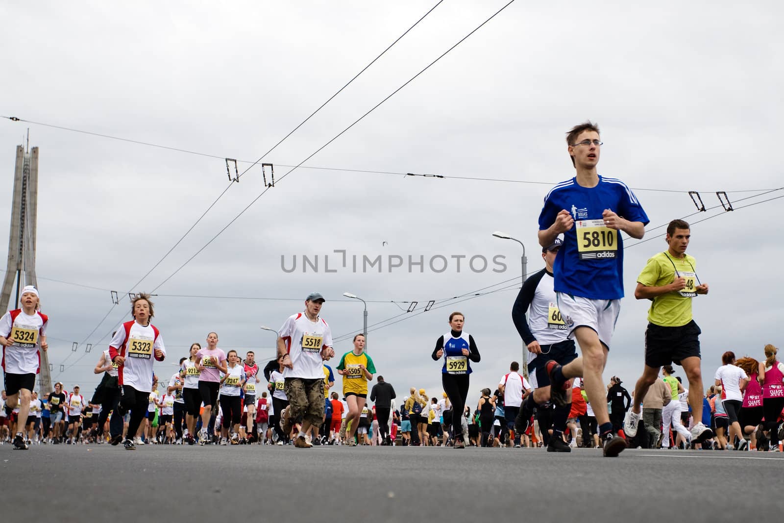 RIGA, LATVIA, MAY 17, 2009: Marathon runners start the Riga International Marathon on May 17