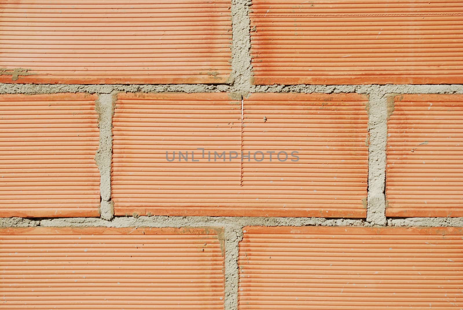 brick wall background from a house under construction