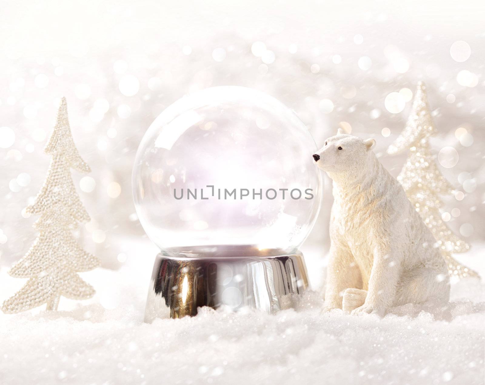 Snow globe in  winter scene by Sandralise