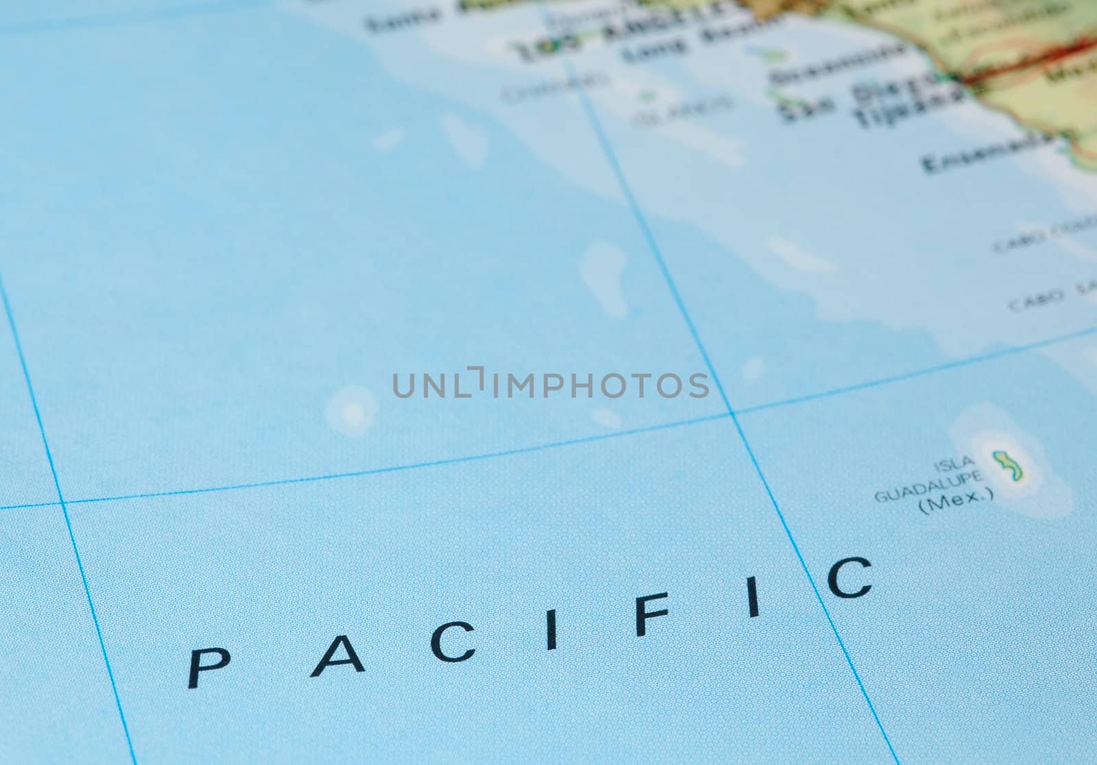 vast pacific ocean map and american shoreline