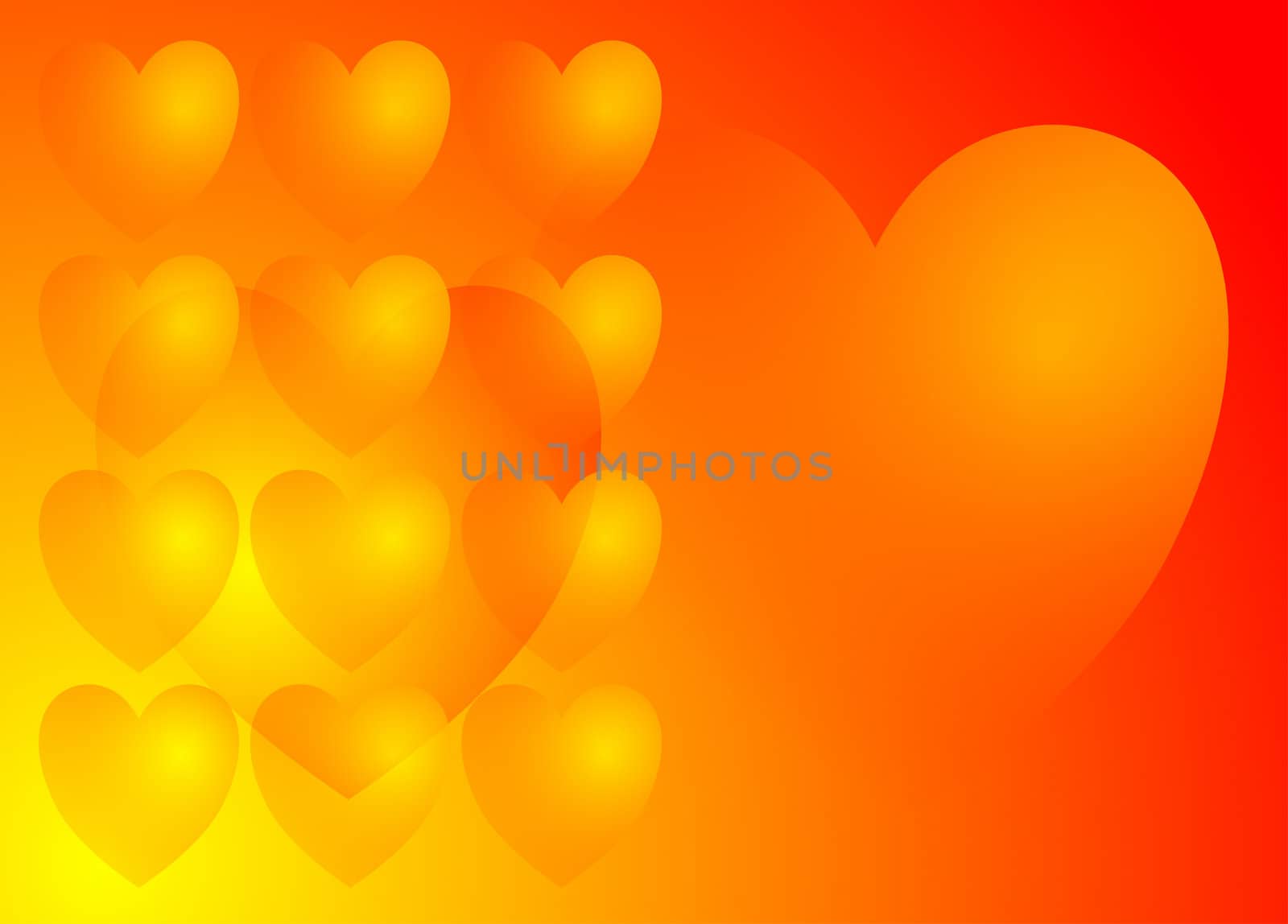 sunburst love hearts background