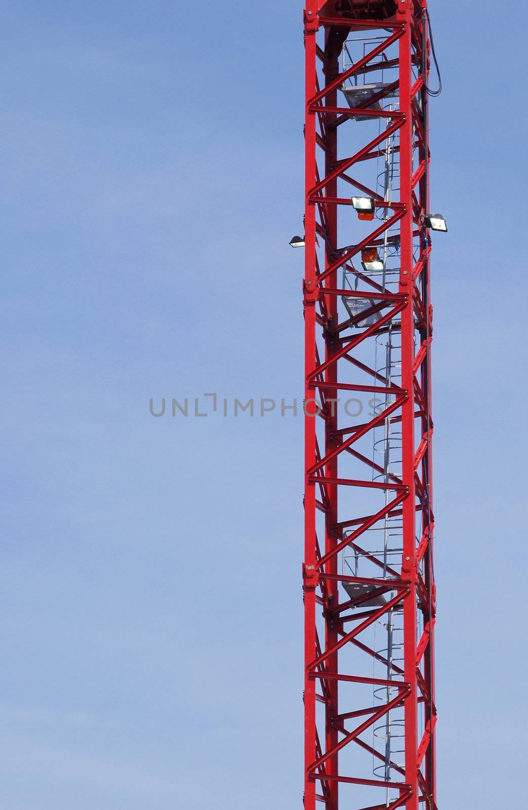 construction crane section against blue sky