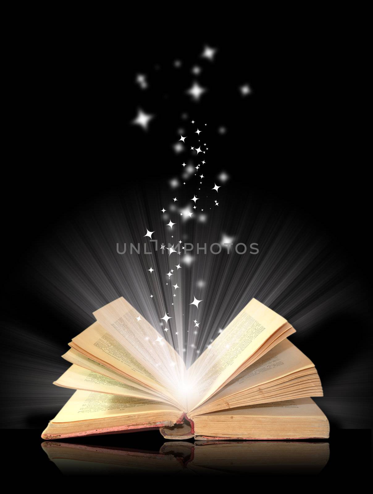  Open book magic on black by Kudryashka