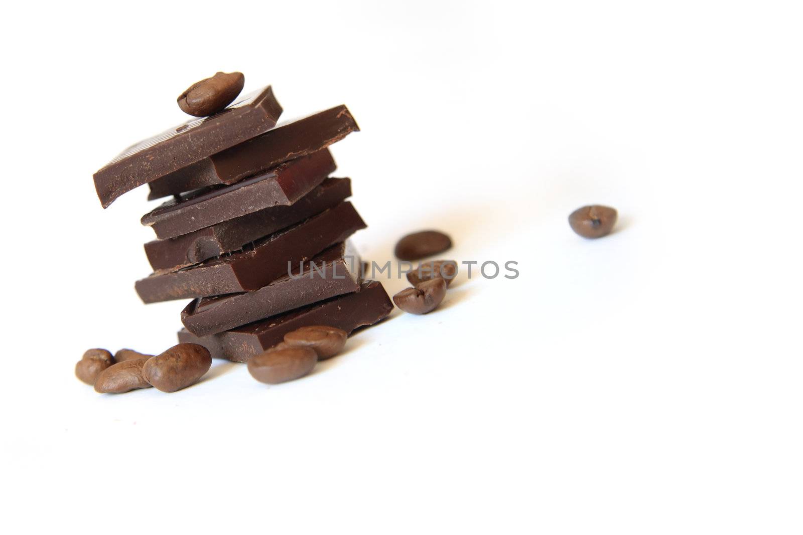 Heap of chocolate and coffee beans