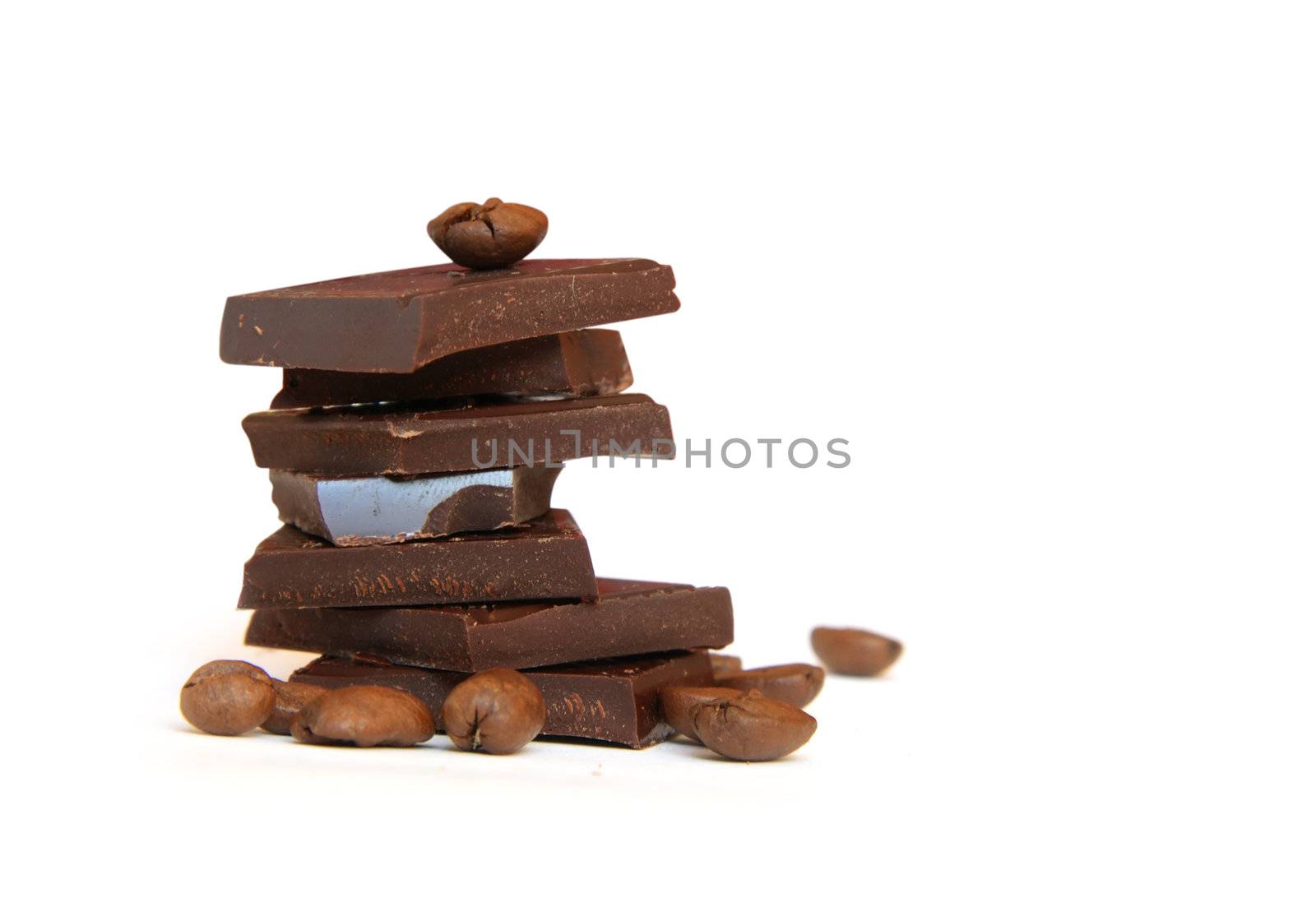 Heap of chocolate and coffee beans by Kudryashka