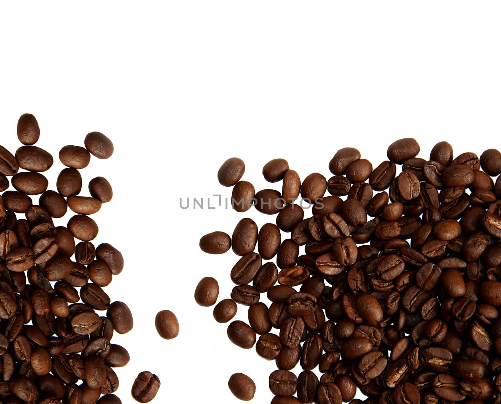 Coffee beans on white background by Kudryashka