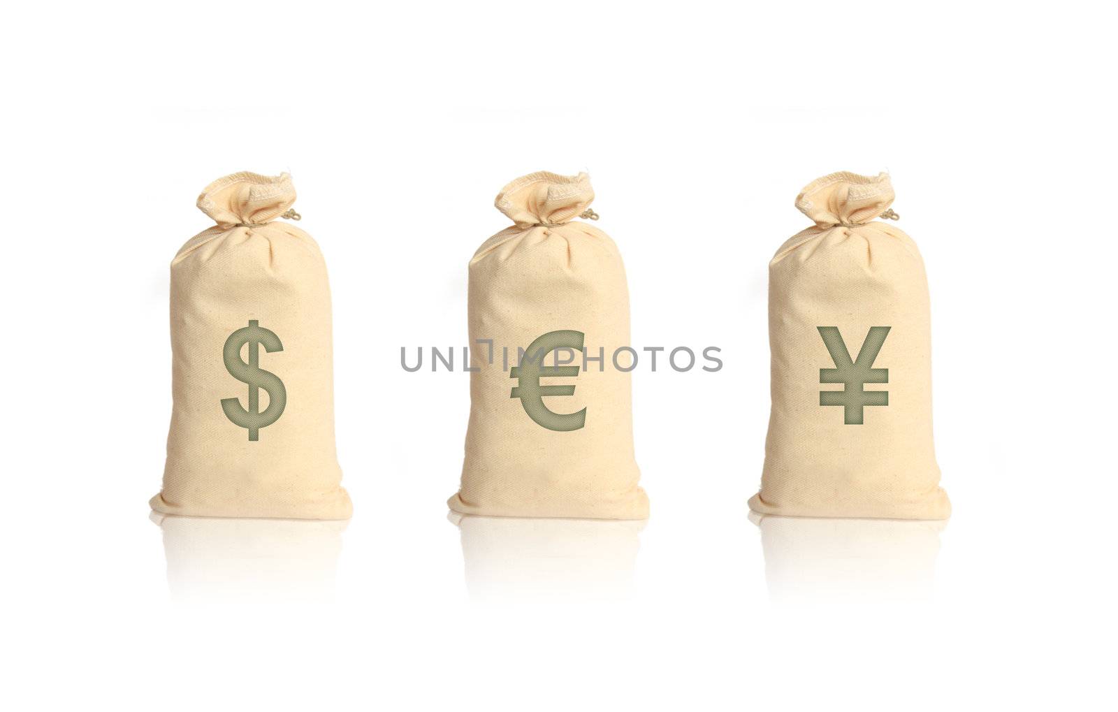 Money bags on white by Kudryashka