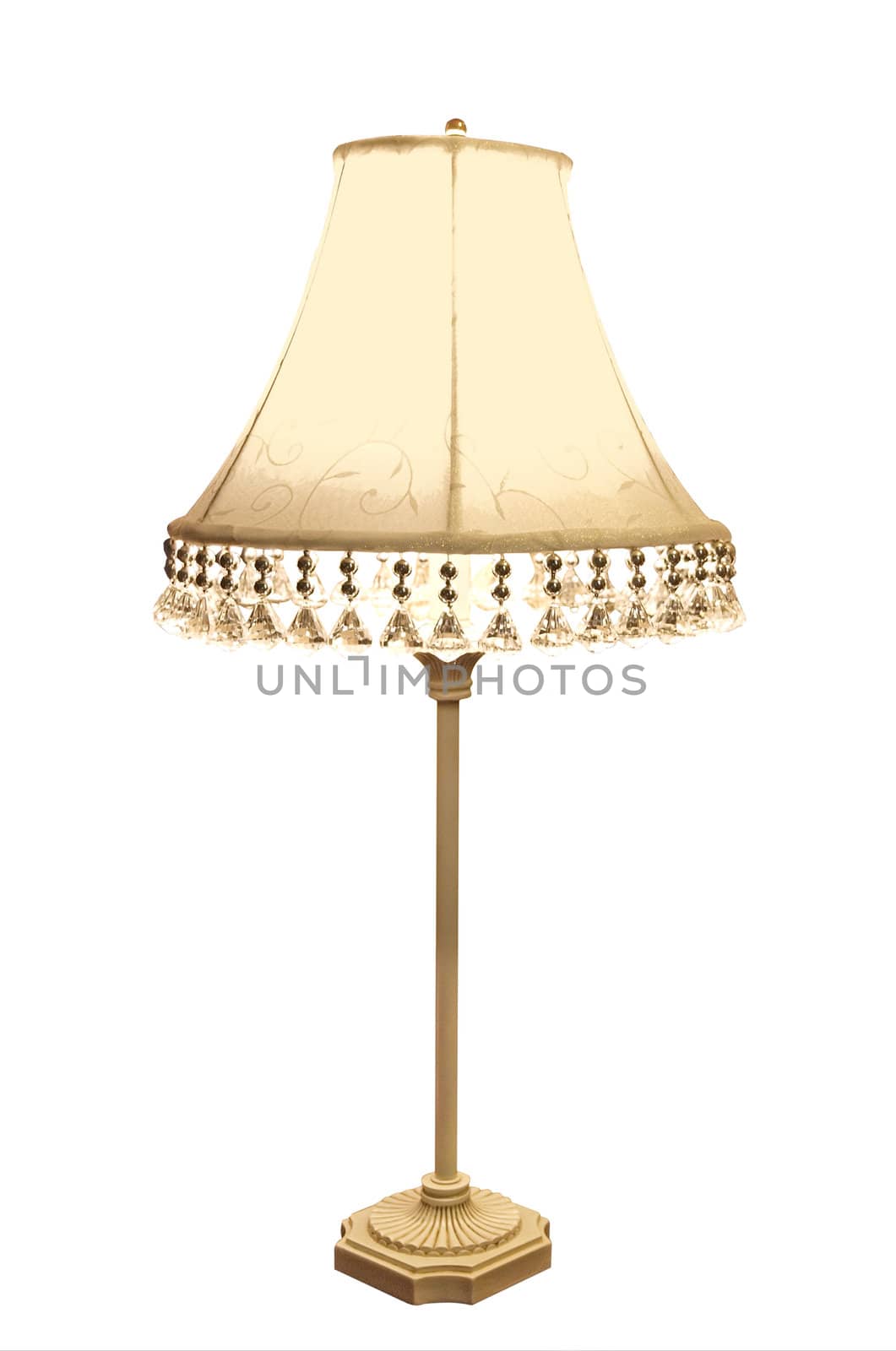 Antique Lamp with Embroidered Shade by MargoJH