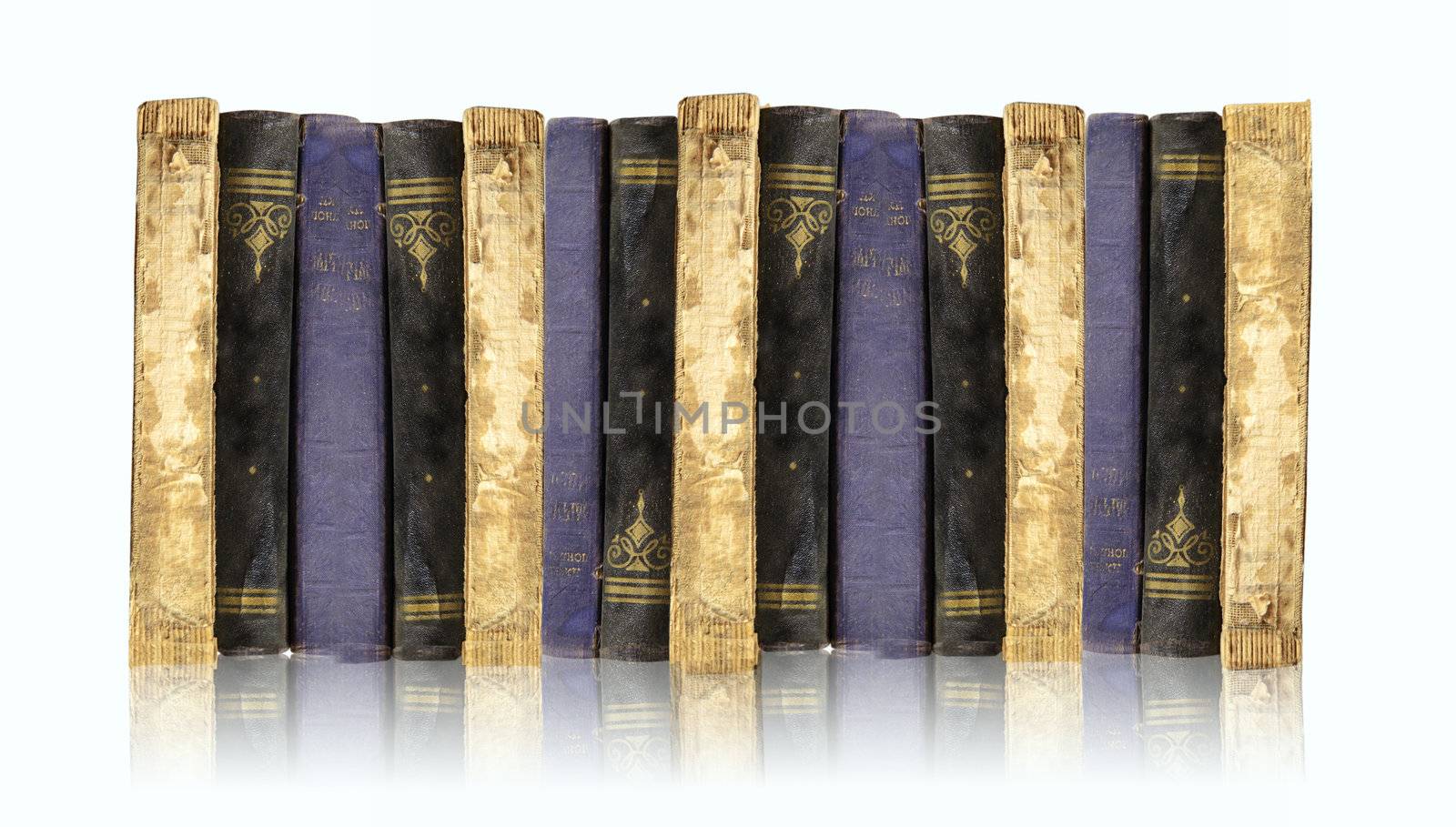 Old books collection on white by Kudryashka