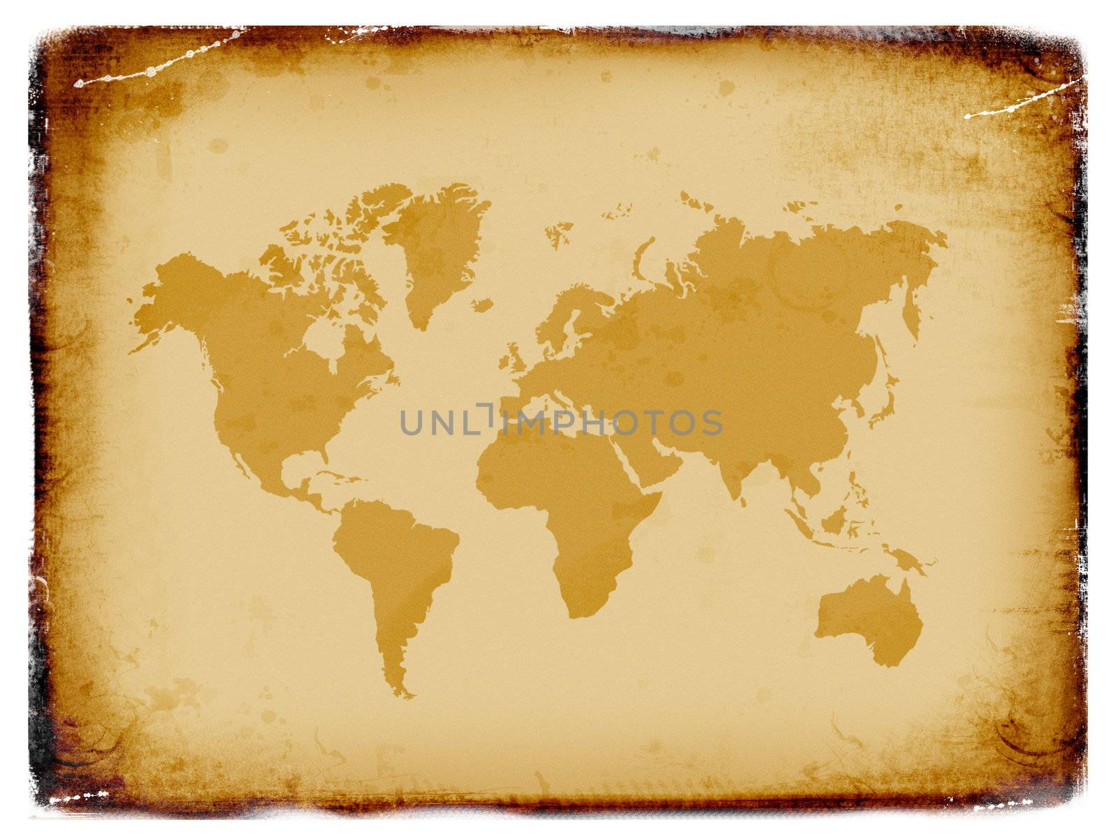 Ancient world map, grunge background by Kudryashka