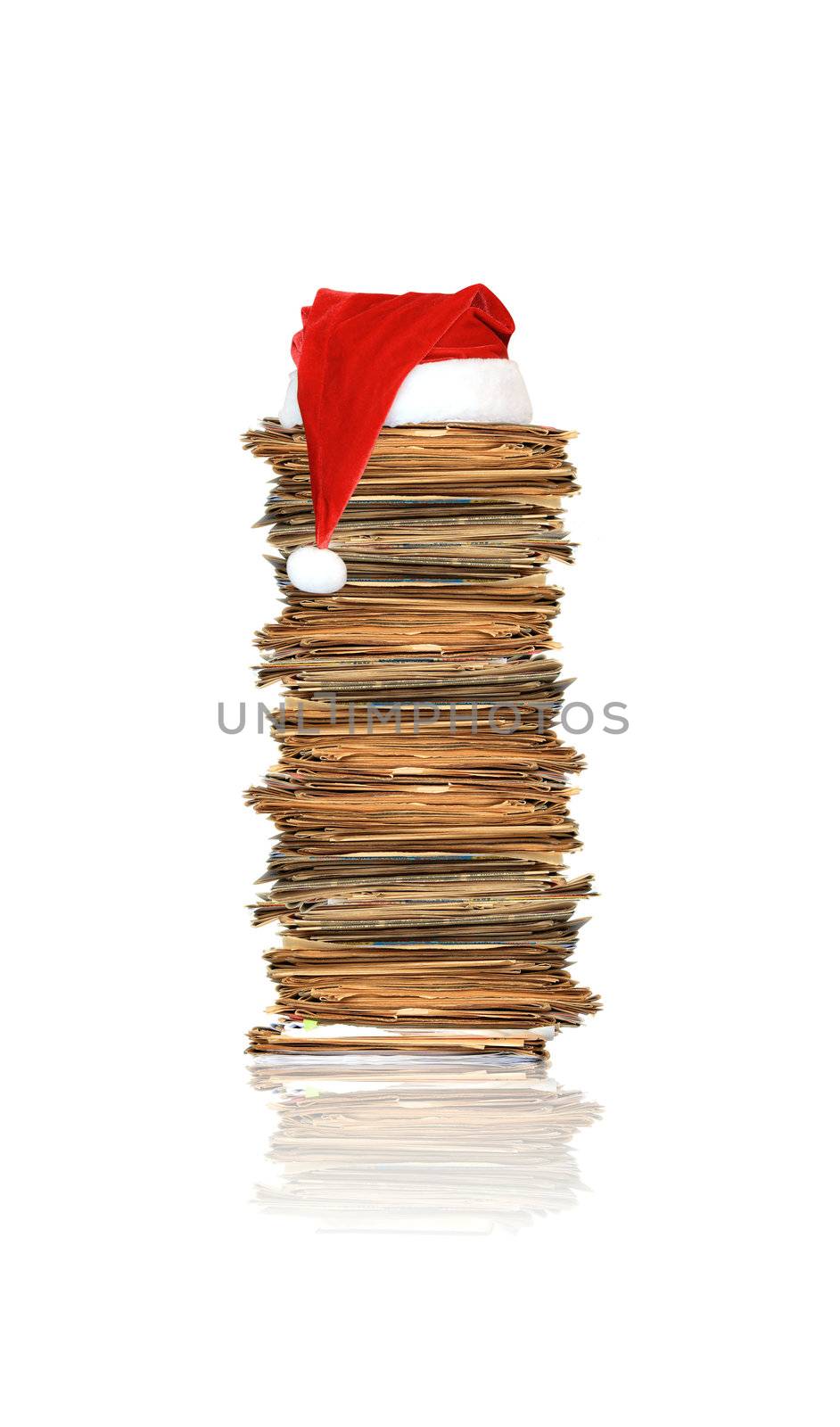 Heap of papers, christmas gift