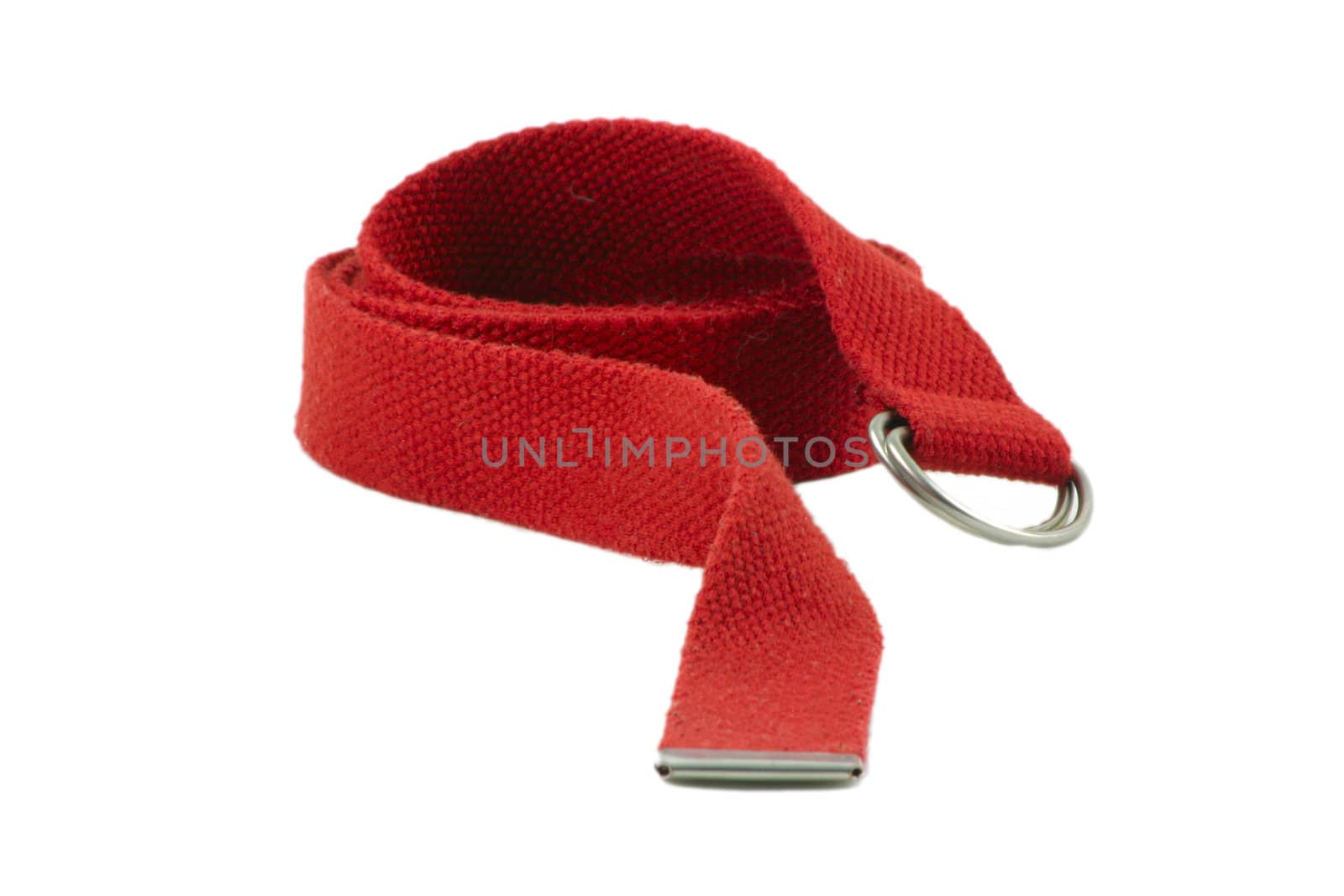 red wadding belt over white
