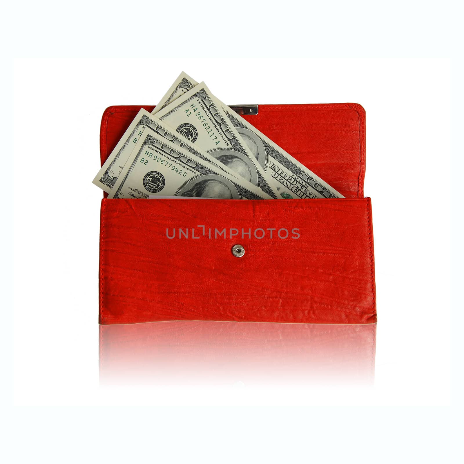Money wallet red, happy shopping