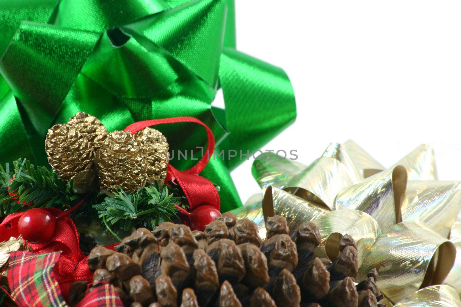 pine cones and bows  christmas decoration