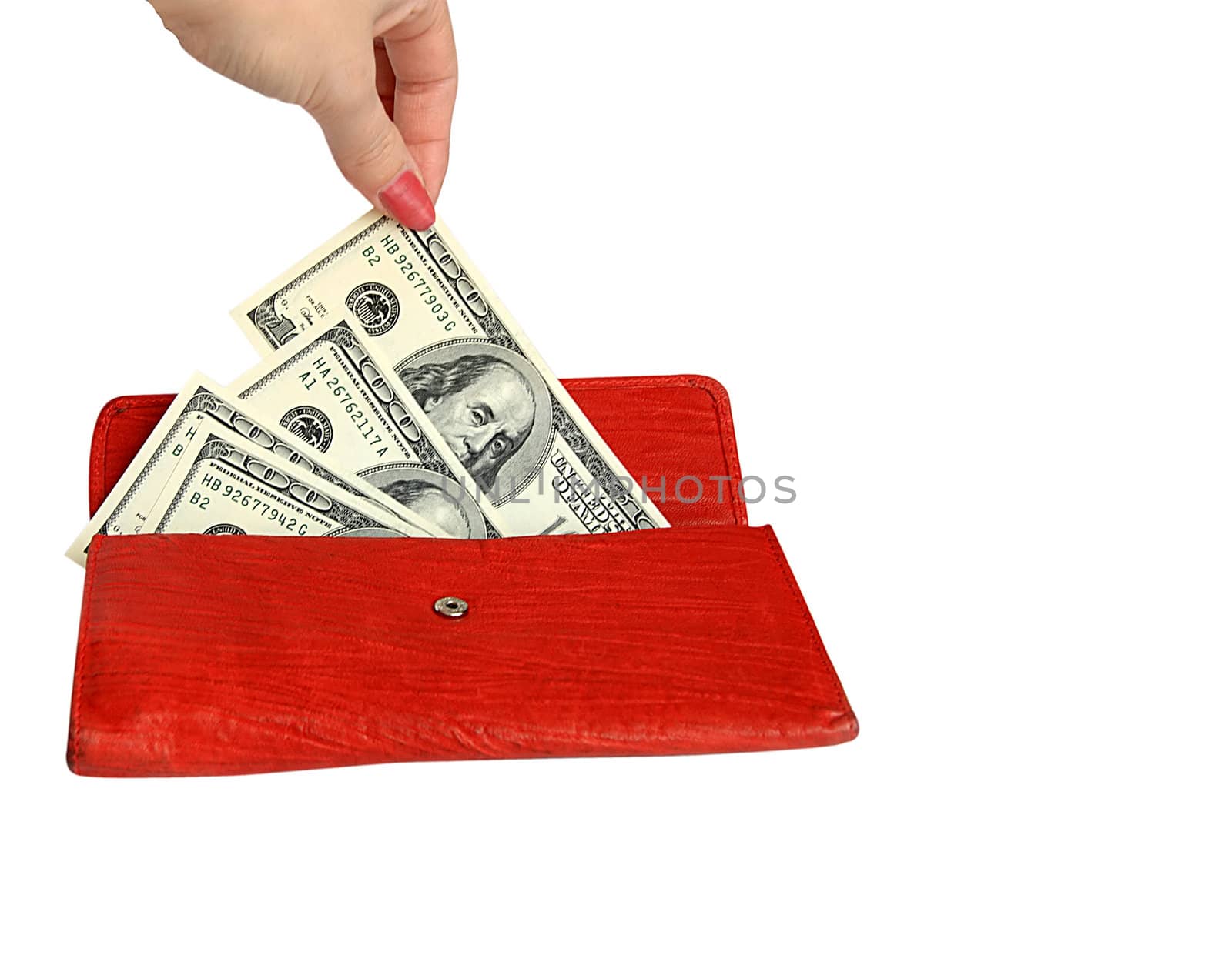 Money wallet red, happy shopping by Kudryashka