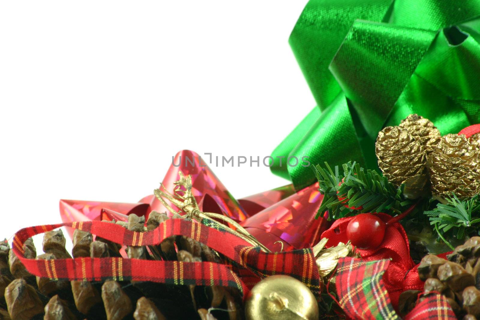 pine cones and bows  christmas decoration