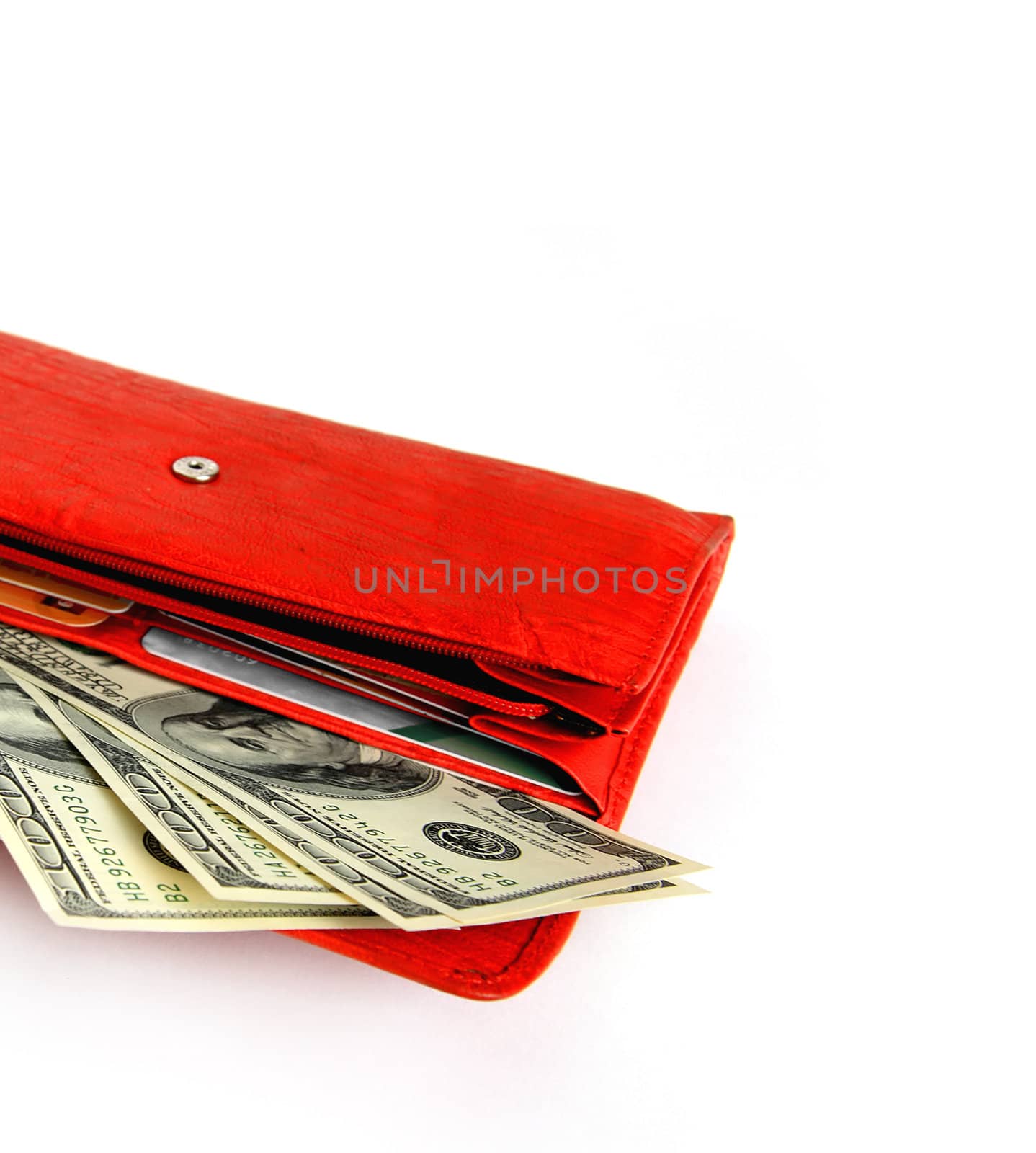 Money wallet red, happy shopping