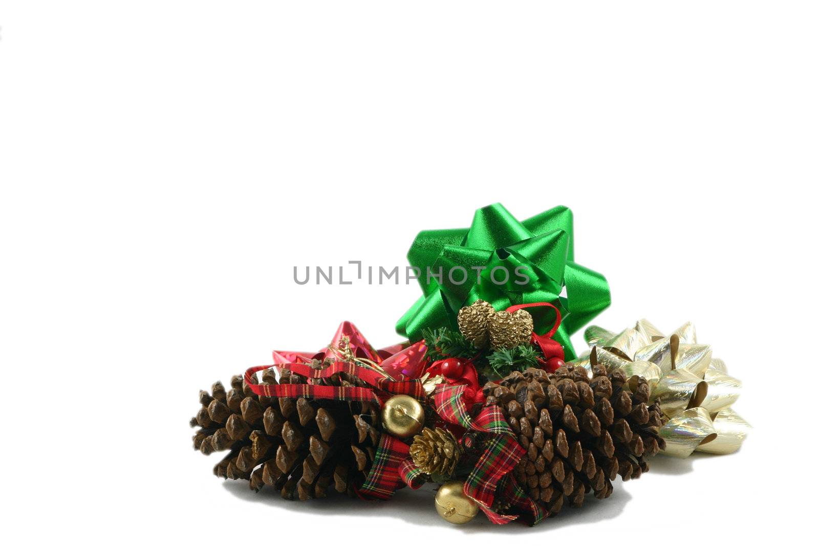 pine cones and bows  christmas decoration