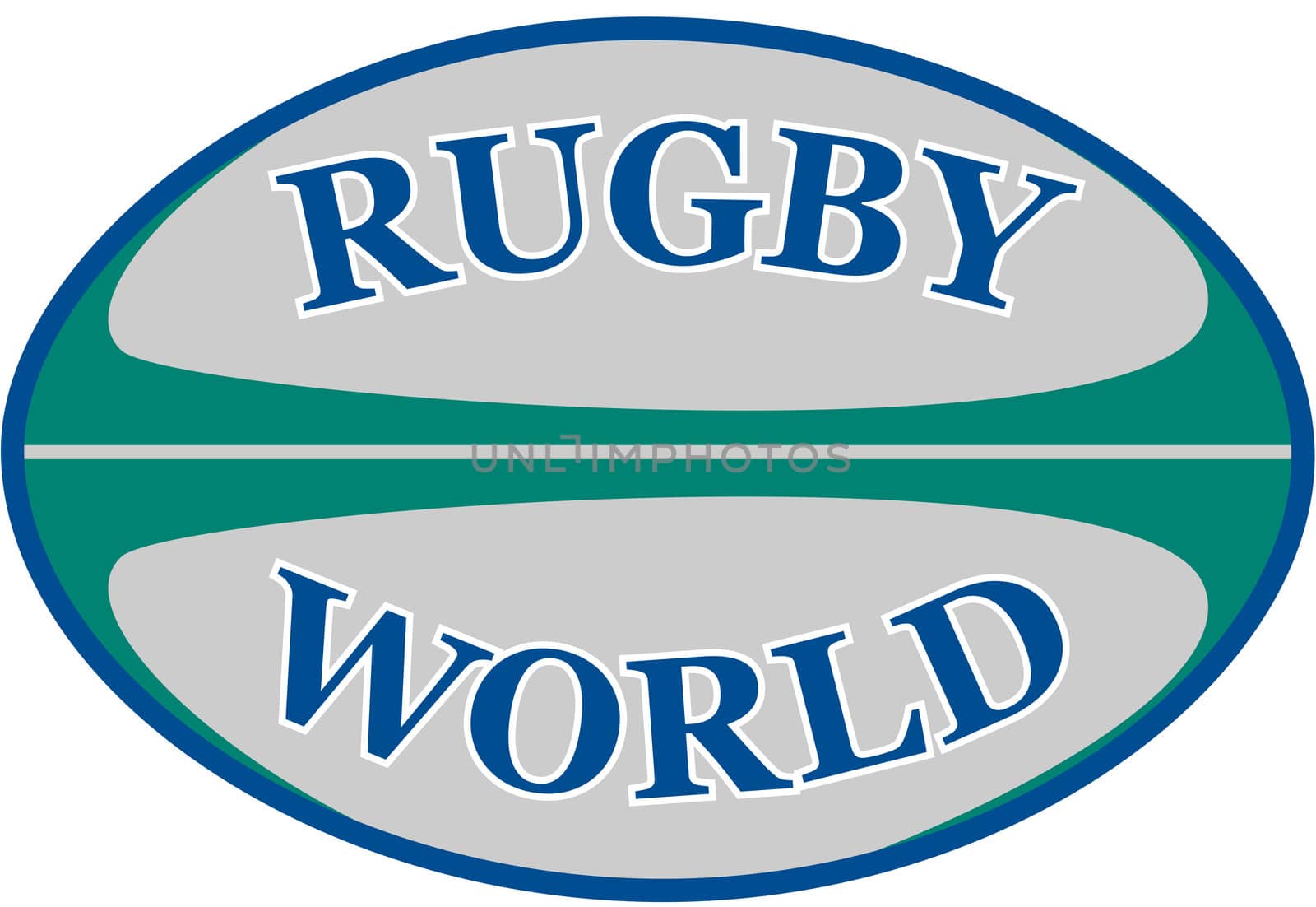 illustration of a rugby ball with words rugby world